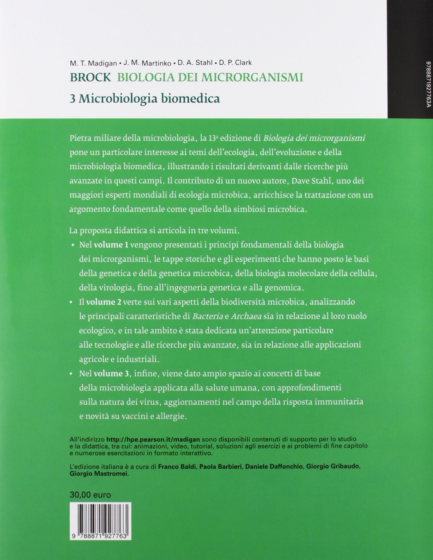 Brock. Biologia dei microrganismi. Ediz. illustrata. Microbiologia biomedica (Vol. 3) (Scienze)