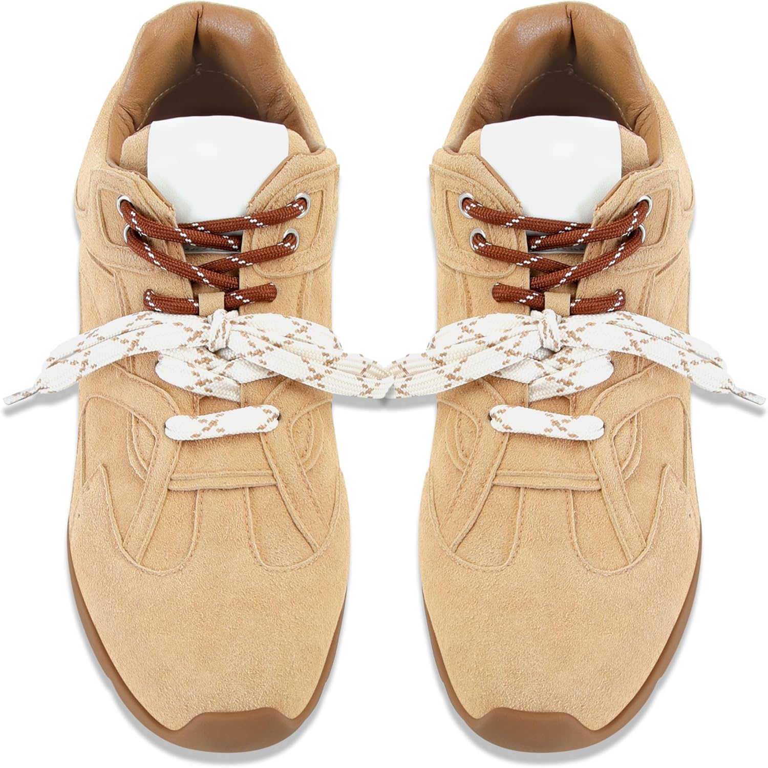 Sneakers for Women Fashion Shoes Suede Leather Camel Casual Work School Prom Campus Cute Gym Sport