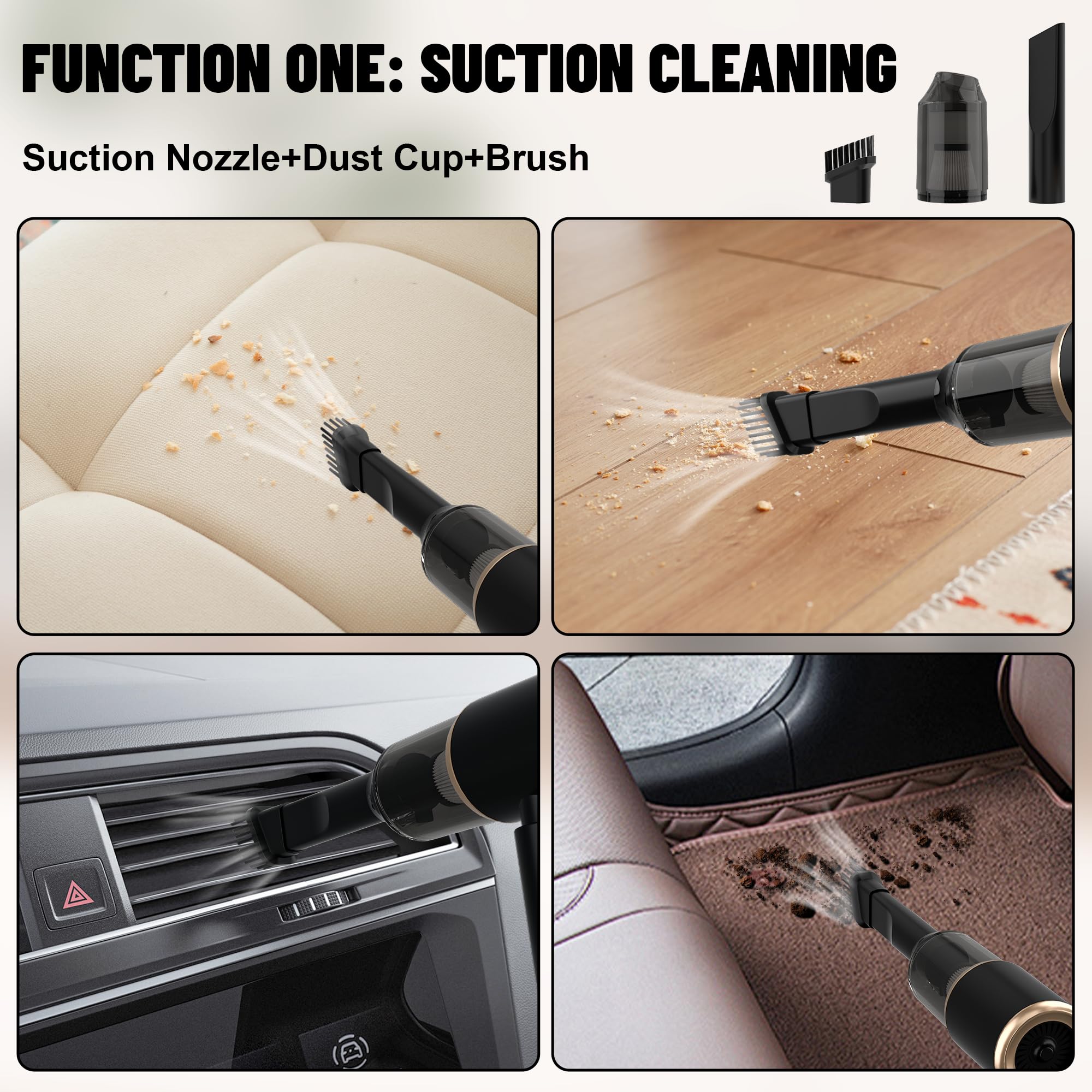 Amazon | Cozylady ハンドヘルド 車用掃除機 ポータブル コードレス