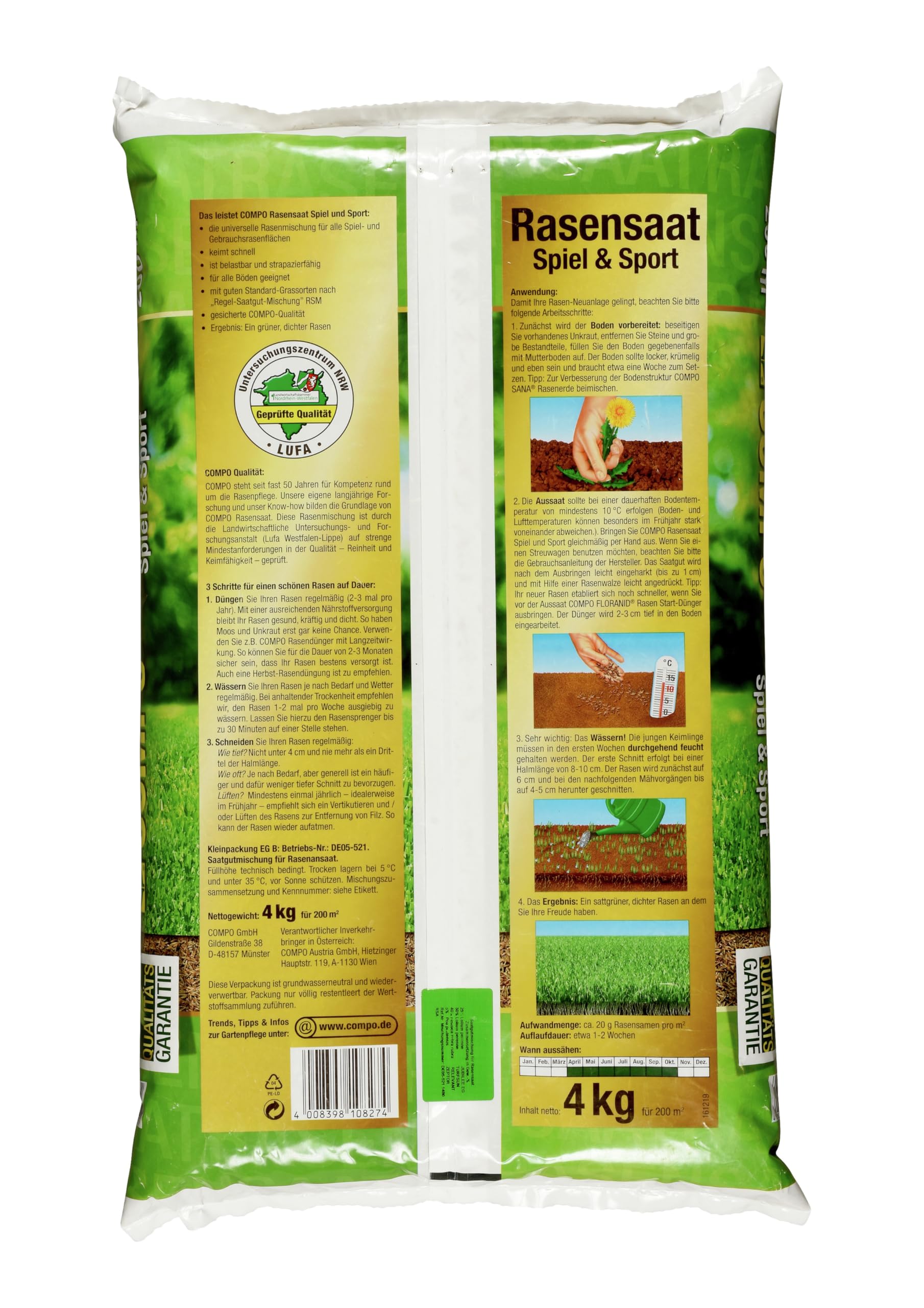 Compo Semences de Gazon - 4 kg