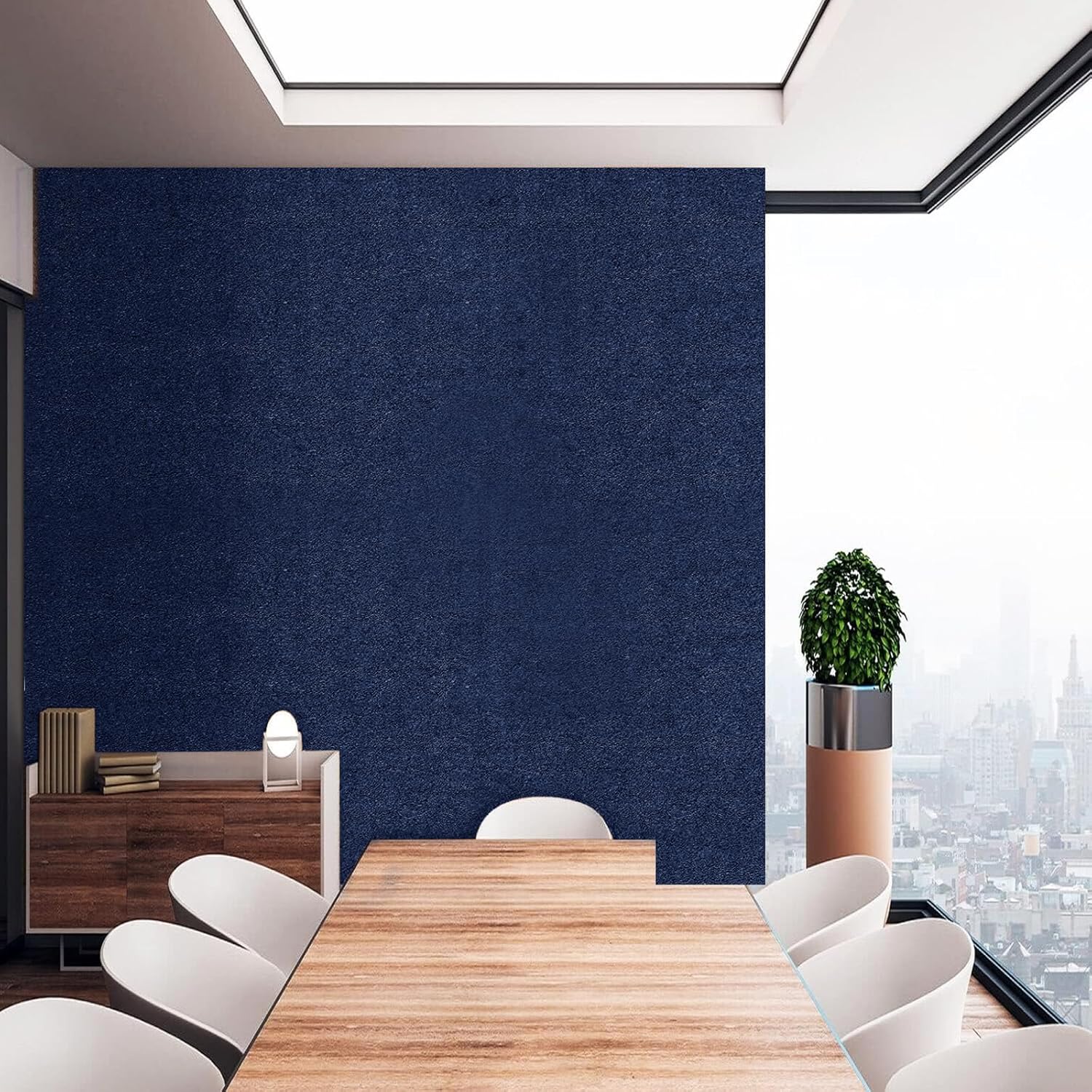 96"x48" Cork Board Roll with Linen Dark Blue - 1/4" Thick 4'x8' Frameless Natural Corkboard for Walls Pictures Photo Vision Prayer, ZHIDIAN Large Decorative Bulletin Board for Home Office School