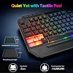 CHONCHOW Gaming Keyboard and Mouse Combo, USB Wired RGB Backlit Anti-Ghosting Silent Keyboard with Ergonomic Wrist Rest & Phone Holder, 7D 7200DPI Gaming Mouse for PC Gamer Xbox PS4 PS5