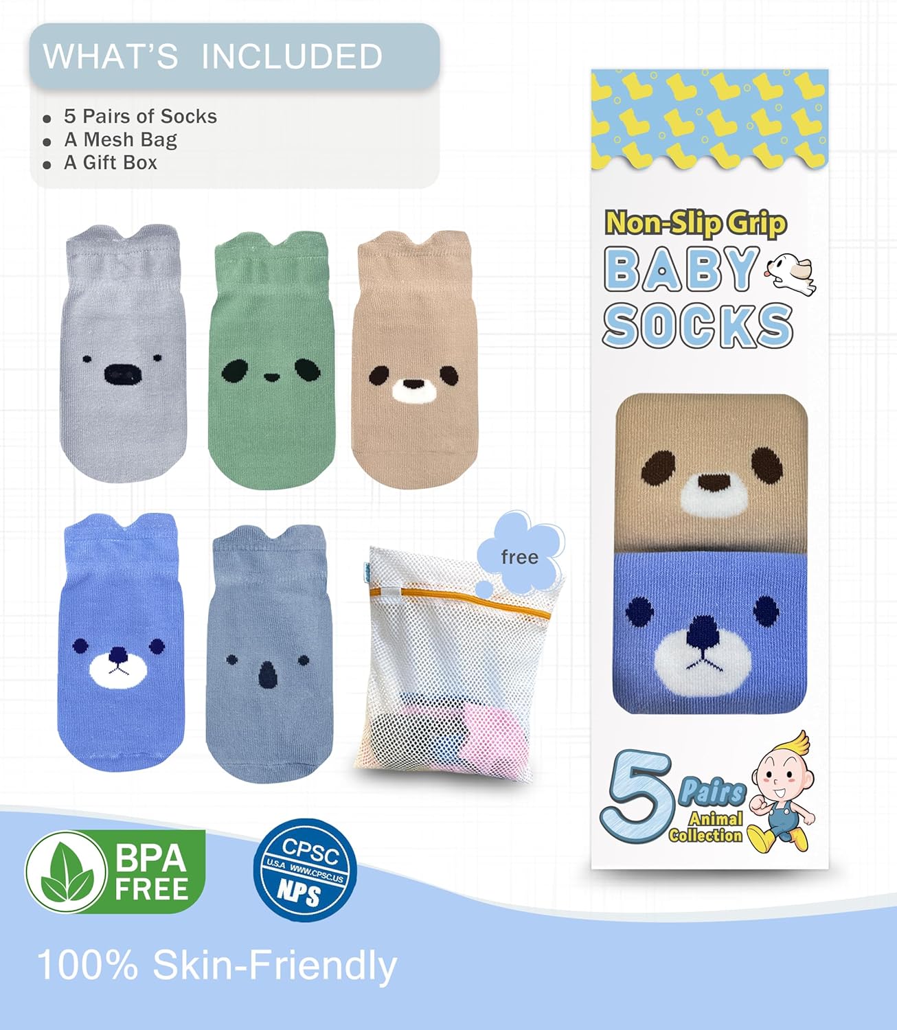 Simply Kids Baby Non-Slip Ankle Socks – Superior Grip, Soft Cotton, for Active Toddler Girls & Boys (Ages 0-7) - Image 4