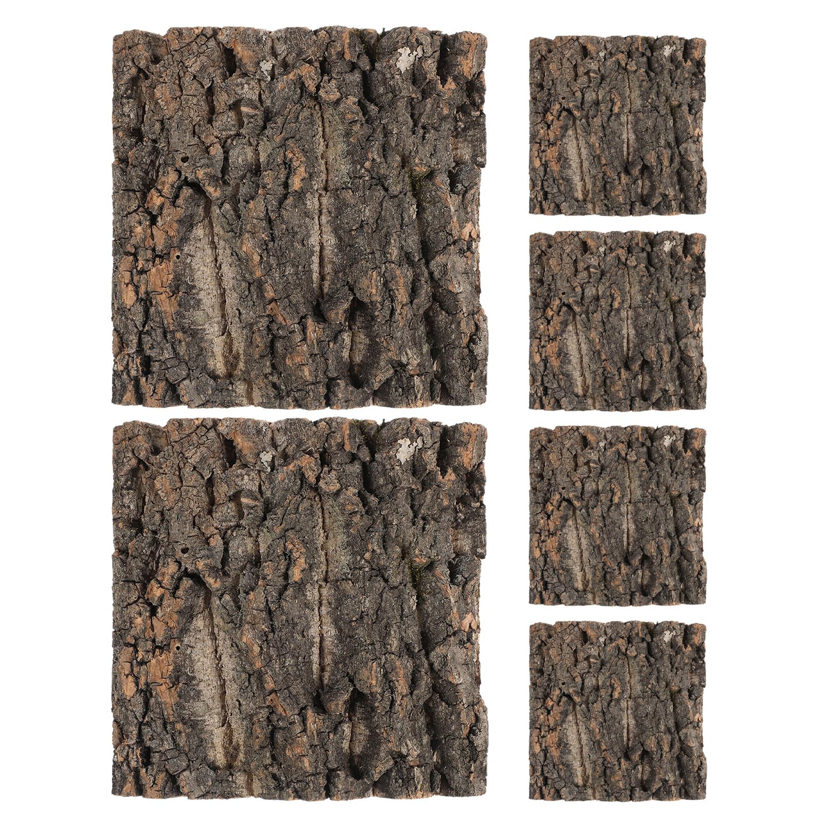 6 Piezas Fondo para Terrario de Reptiles 6 Piezas de Corteza de Corcho Natural 15X15 CM, Pared Decorativa Texturizada 3D para Hábitat de Geckos, Tortugas y Camaleones, Resistente