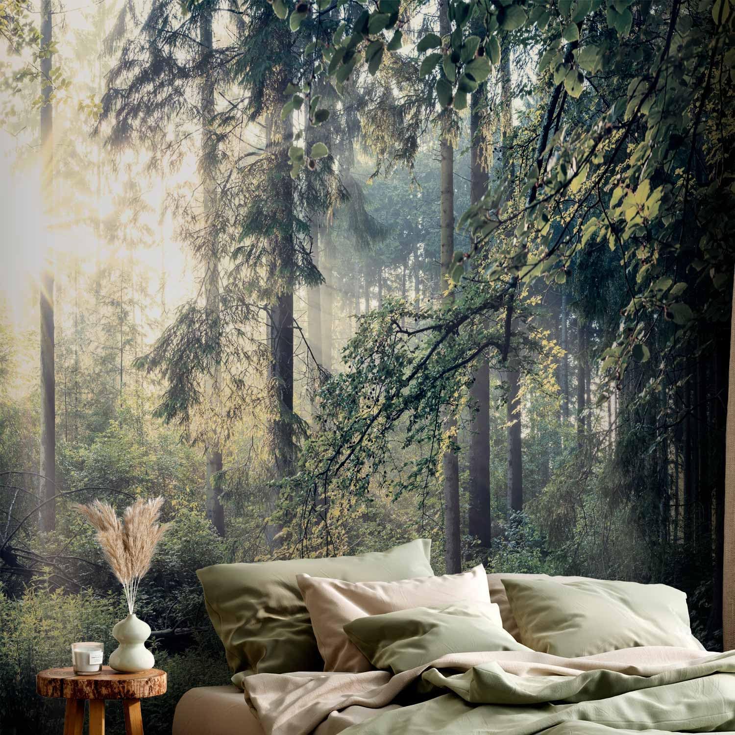 artgeist Wall Mural Forest 135x101 in - Peel and Stick Self-Adhesive Wallpaper Removable Large Sticker Foil Wall Decor Print Picture Image Design c-C-0032-a-d