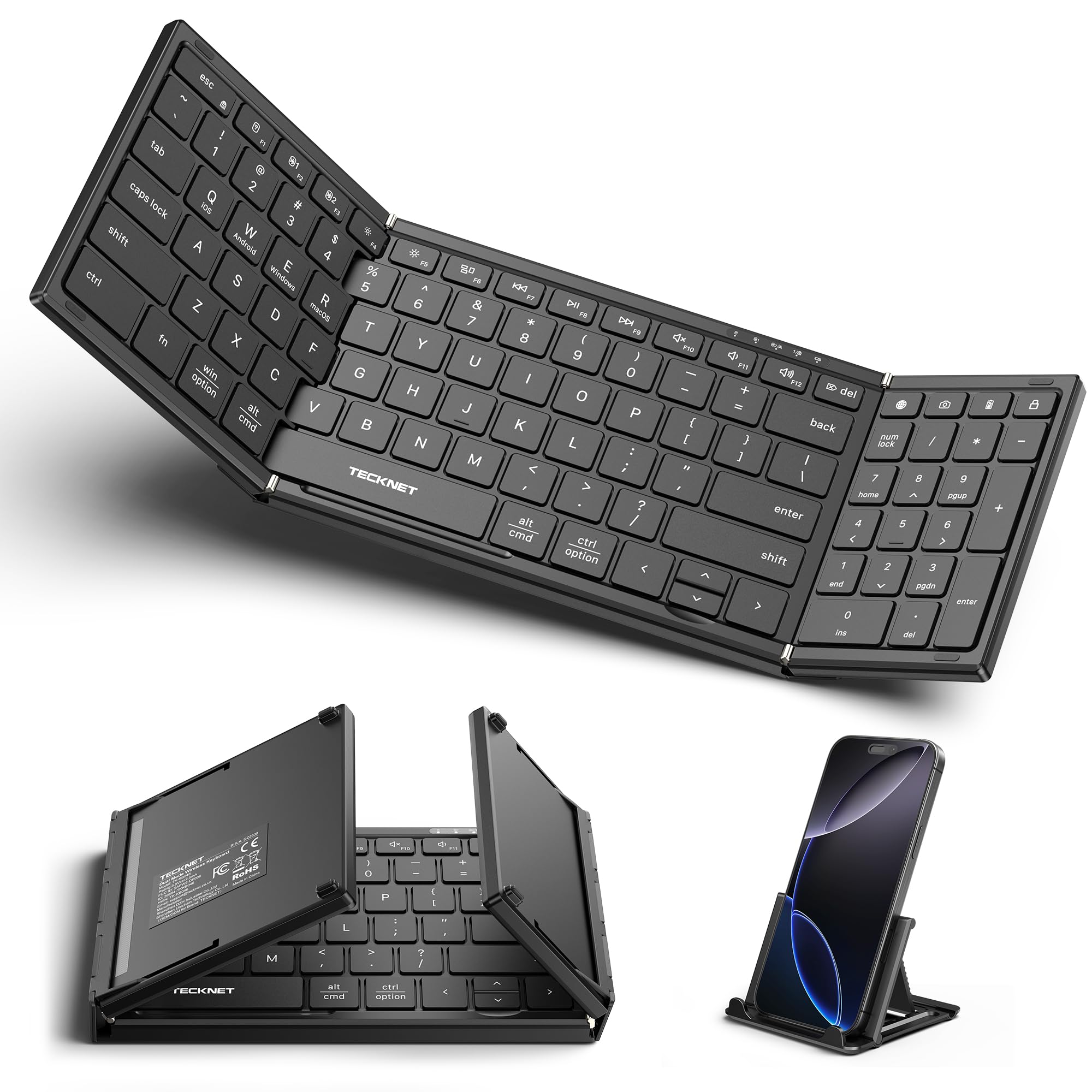 TECKNET Wireless Foldable Bluetooth Keyboard