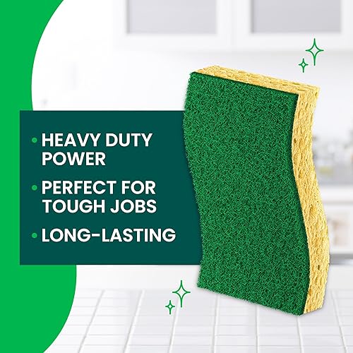 Miniatura 3 de Scotch-Brite Esponjas de limpieza resistentes, 12 esponjas para fregar y soportar la suciedad pegada