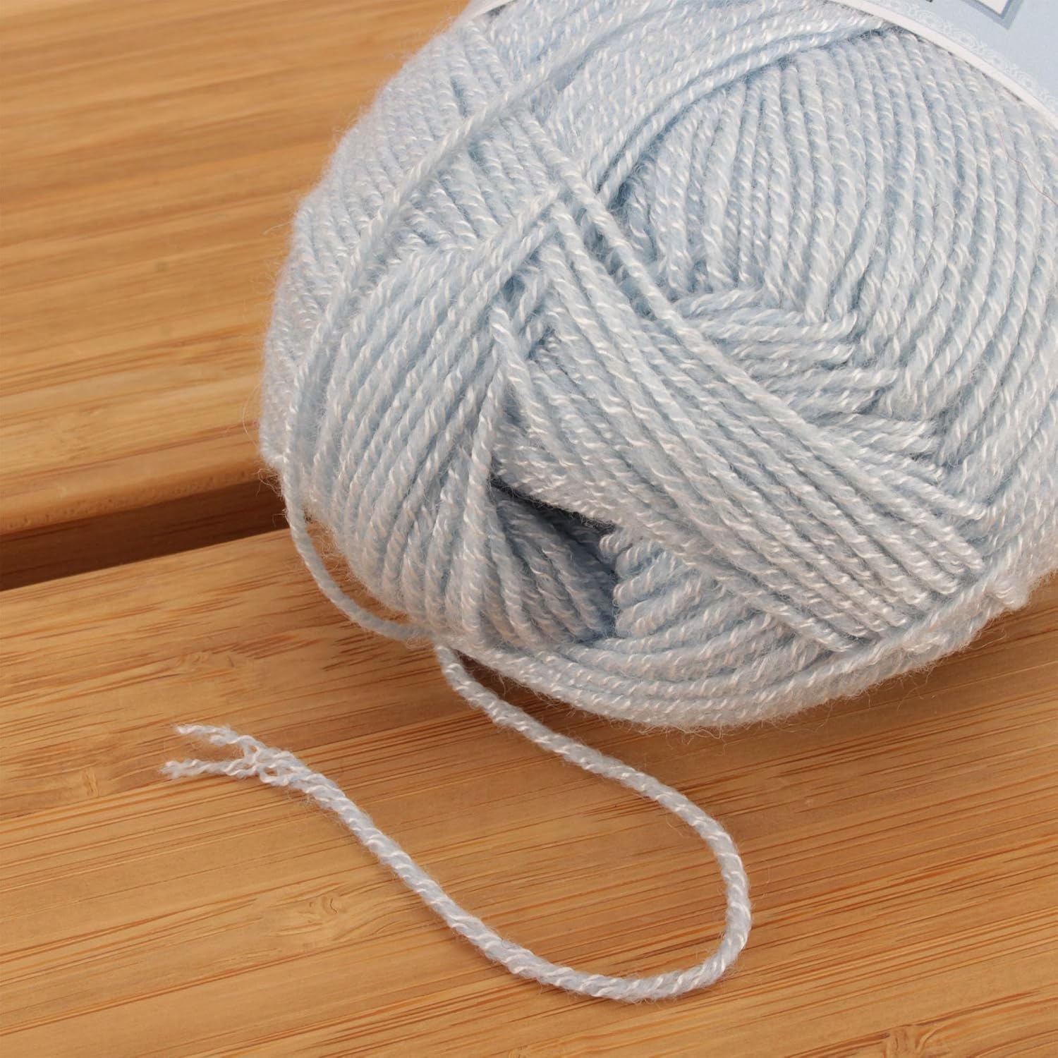 JubileeYarn Soft and Slim Yarn - 50g/Skein Bamboo Rayon Wool Blend - Glacier Blue - 2 Skeins image 3