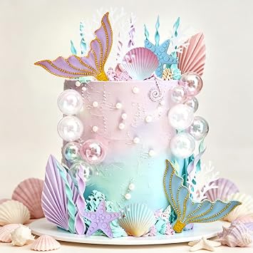 Mermaid Cake Decorations Mermaid Cake Toppers Under the Sea Party Decor
