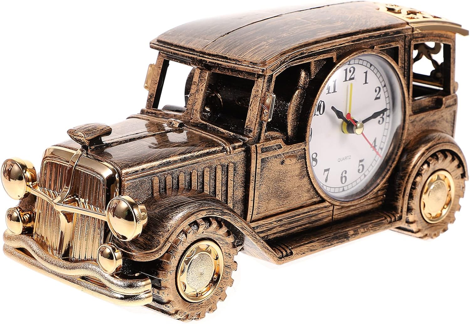 HOMSFOU Vintage Car Alarm Clock Retro Car Model Mini