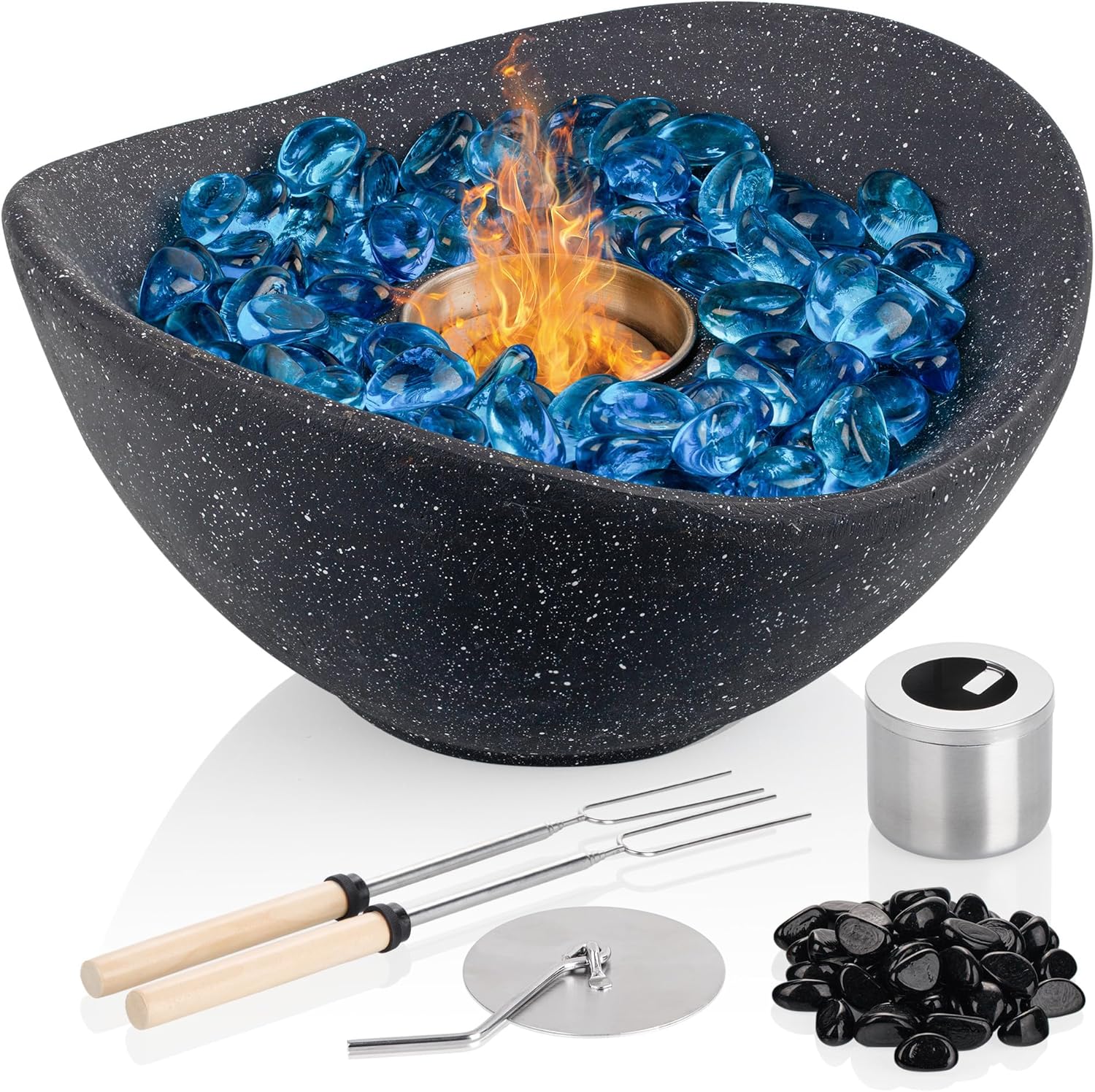 ZenBless Smokeless Tabletop Fire Pit Bowl Long Burn Time, Indoor Outdoor Portable
