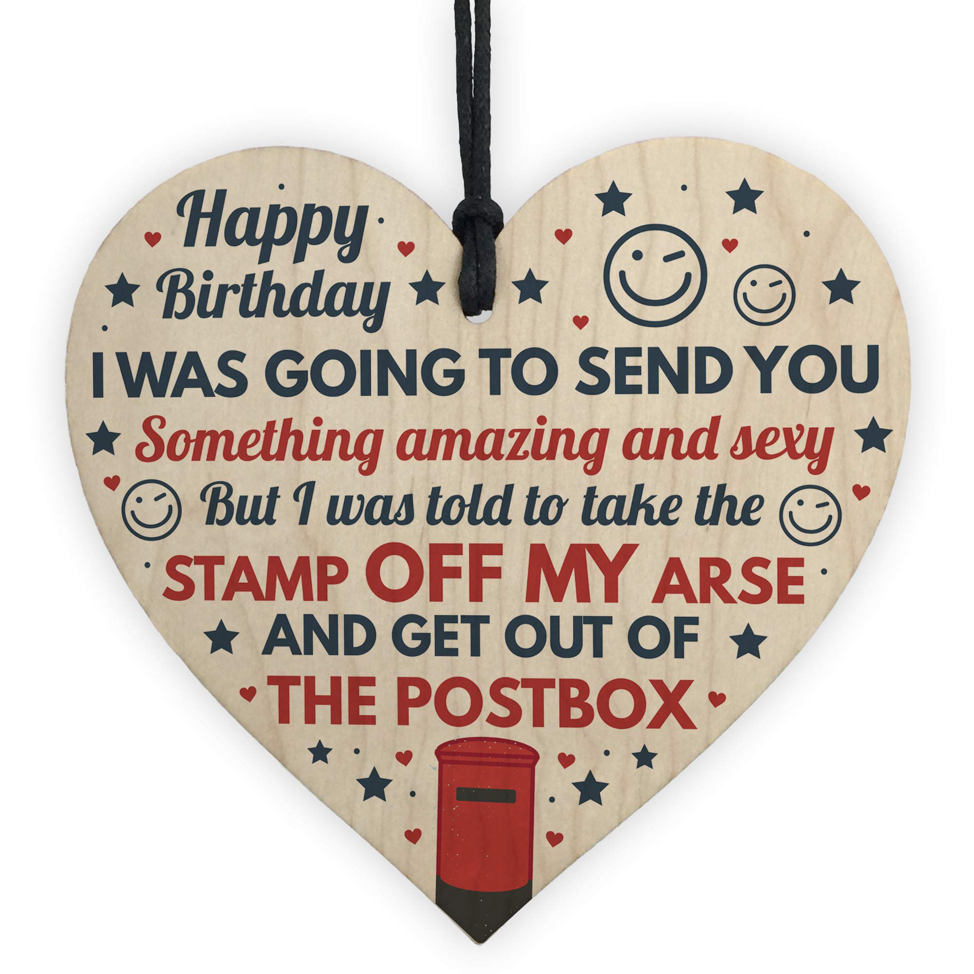 Red Ocean Multicolor Funny Rude Birthday Gifts For Friend Boyfriend Girlfriend Wooden Heart Novelty Birthday Gifts