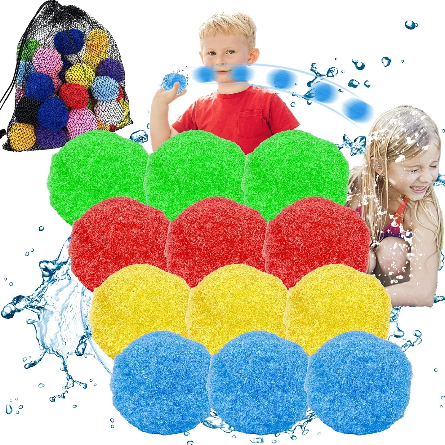Photo 1 of 100 Pcs Reusable Water Balloons, Reusable Water Balloons for Kids Outdoor Toys for Toddlers 1-3,Water Yard Pool Games Toys are Fun Summer Gifts.