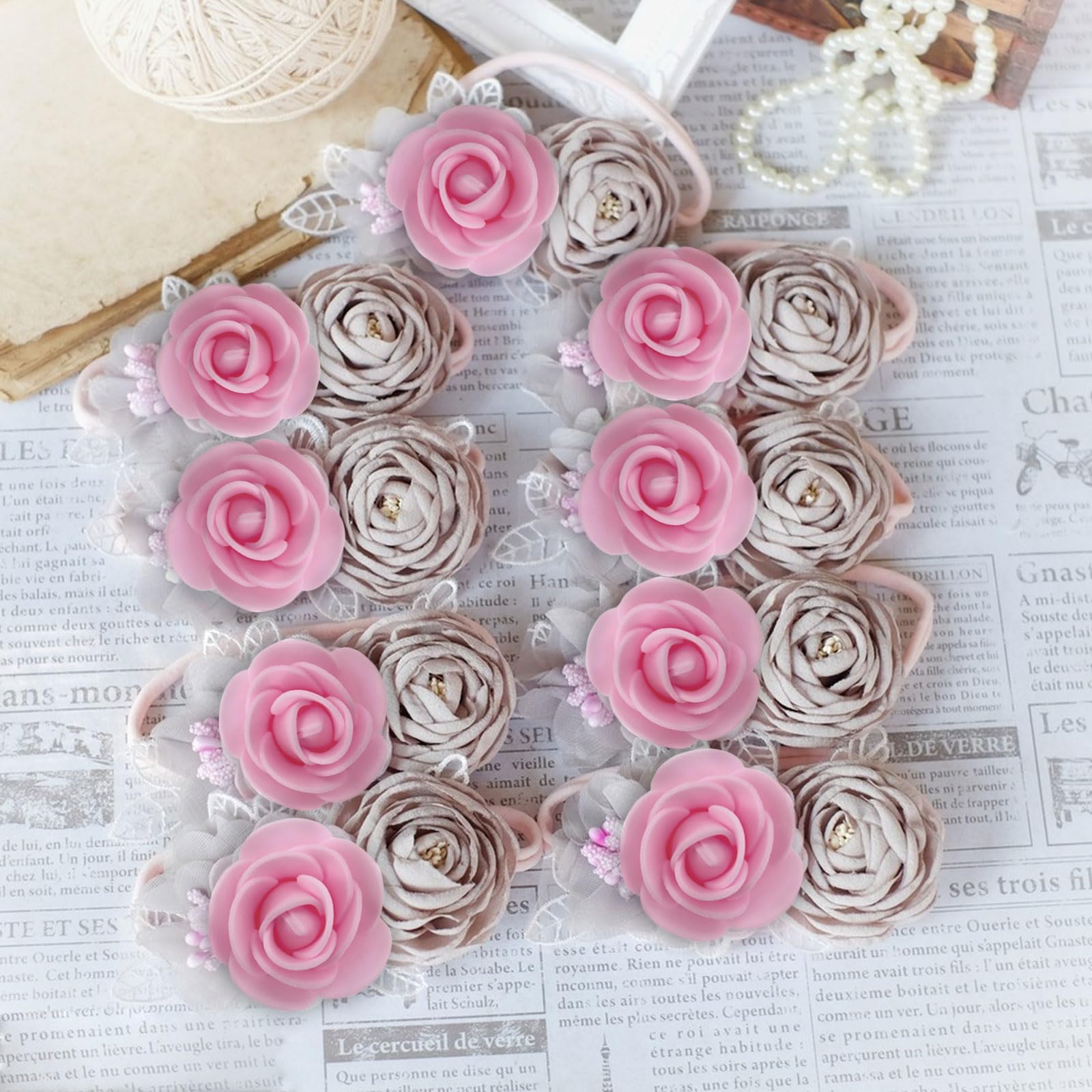 MWOOT 144 Mini Fleurs Artificielles Roses Rouges 2.5cm - Fausse Fleur Pour Bricolage, Mariage, Accessoires Cheveux