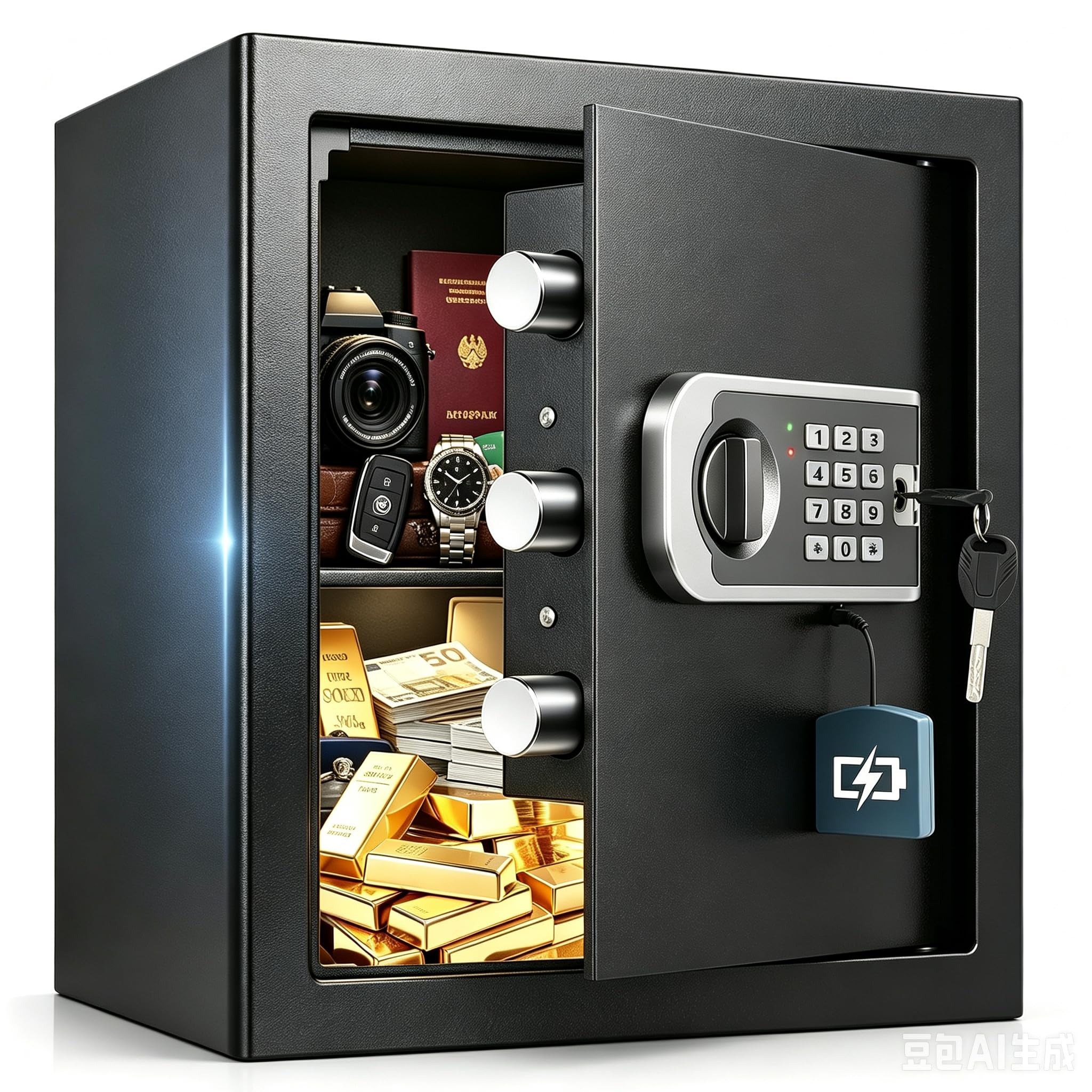 Mini Safe Tresor für Zuhause, MöBeltresor Klein mit Feuerfest Wasserdicht Geldtasche, Kleiner Tresor Sicherheitssafe mit Zahlenschloss,Tresore Kinder Wandtresor für Geld Medikamente Schmuck