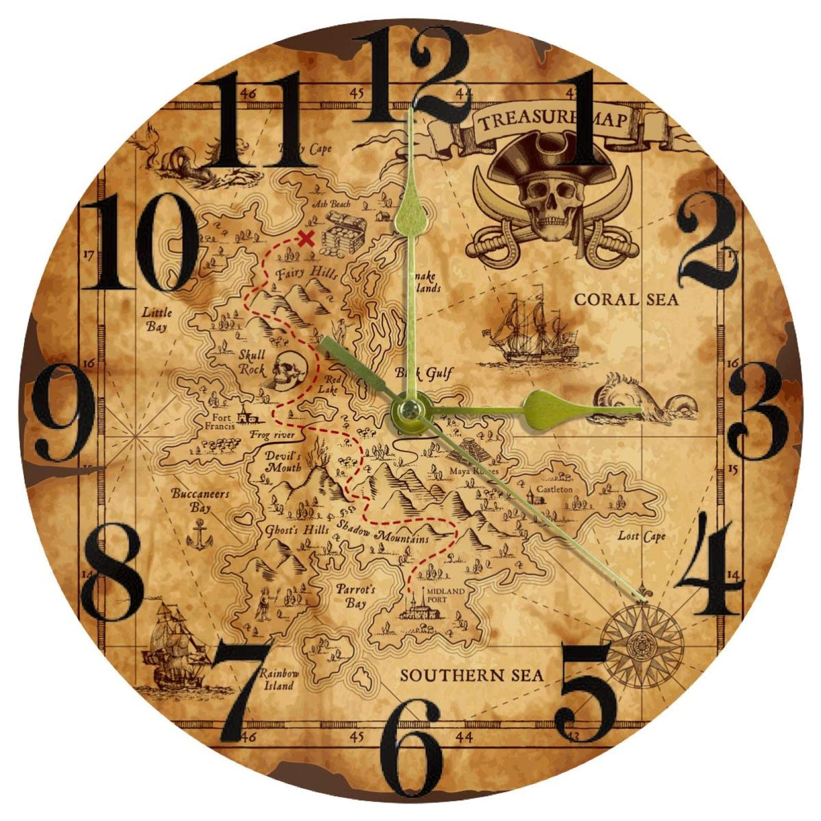 Horloge murale ronde quartz 25 cm pendule vintage pour cuisine et bureau