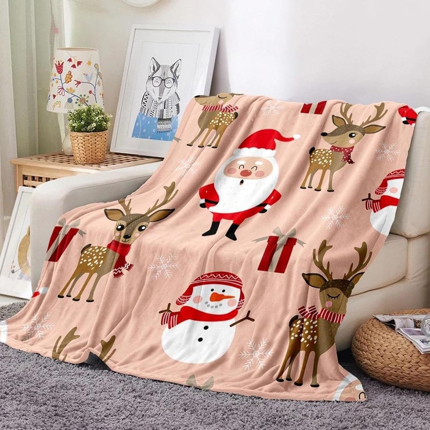 Christmas Throw Blanket for Couch Christmas Cuddly Blanket
