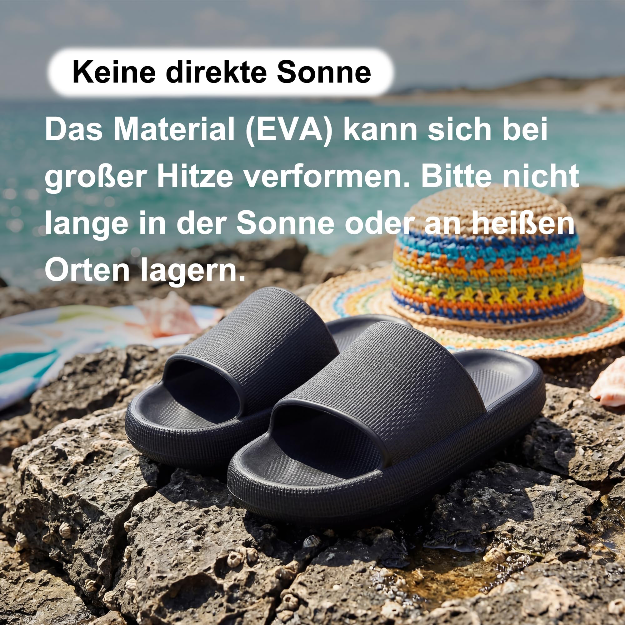 Donpapa Badeschuhe Damen Original Badeschlappen rutschfest Hausschuhe rutschfest Badelatschen Pantoletten Herren Sommer Cozy Schlappen