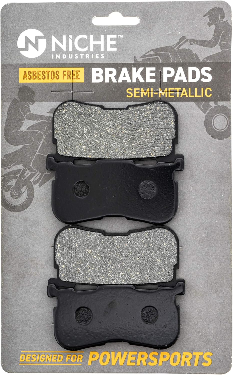 NICHE Brake Pad Set for Harley Davidson Freewheeler FLRT Tri Glide Ultra 41300033 Rear Semi-Metallic (Pack of 2)