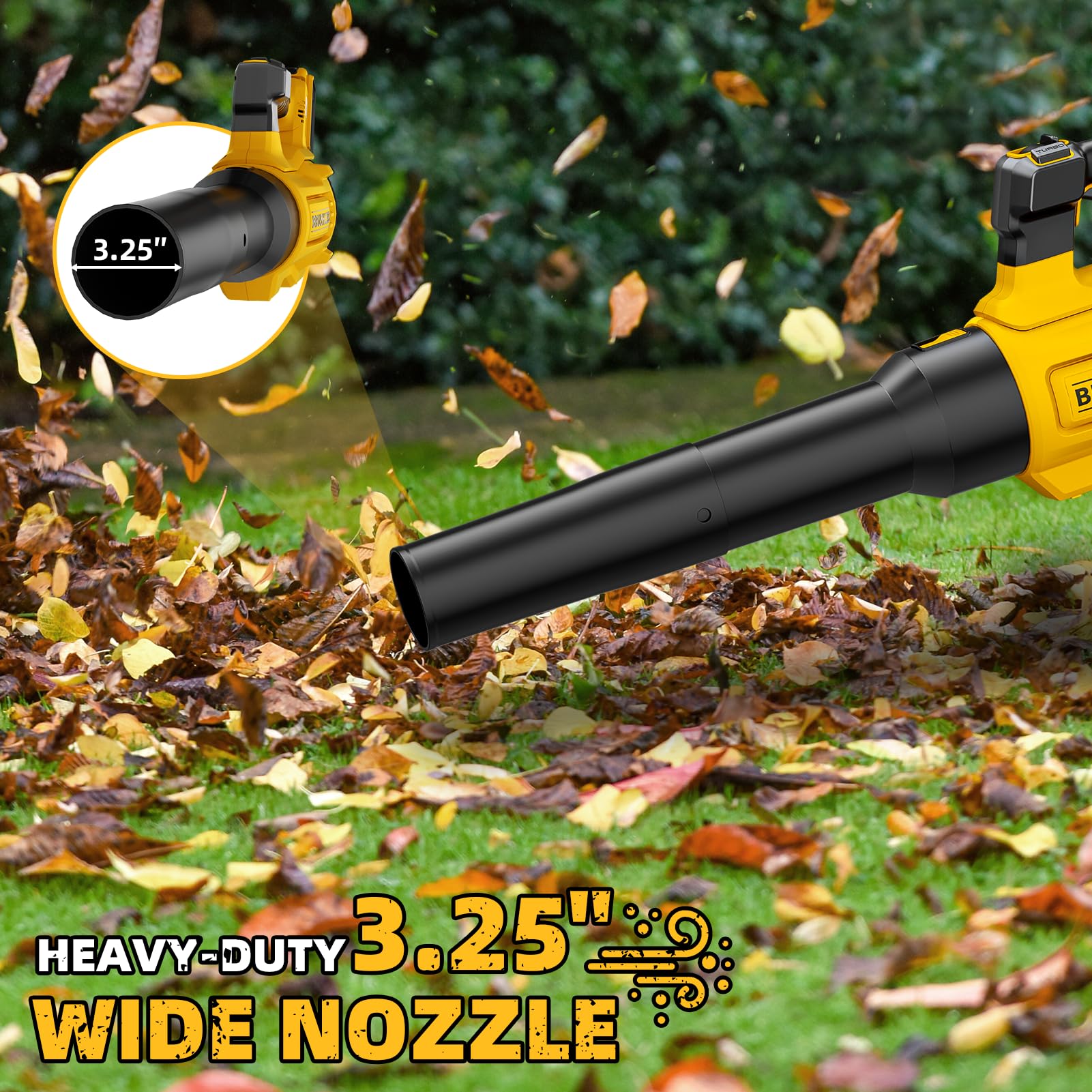 Sopladora de Hojas Inalámbrica Eléctrica, Soplador de Mano de 600 CFM 125 MPH Compatible con Batería DeWALT de 20 V Máximo, Funciona con Motor Sin Escobillas para Cuidado del Césped, Patio