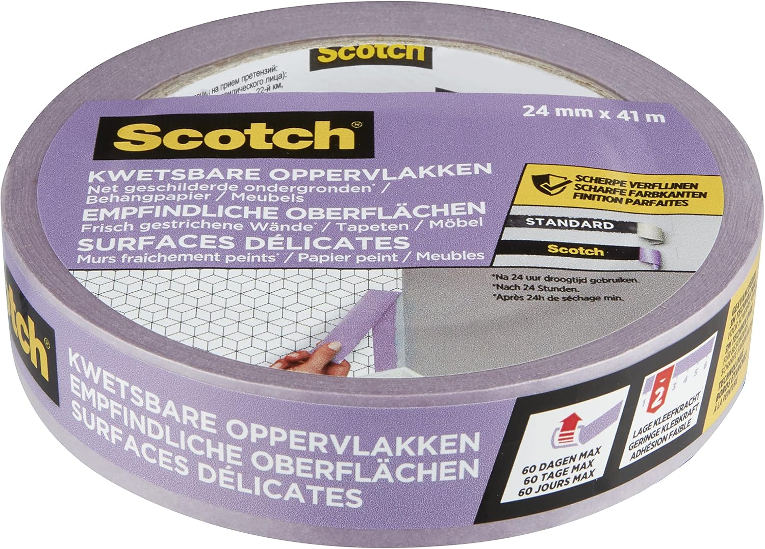 Scotch Painter's Masking Tape for Sensitive Surfaces 24 mm x 41 m - Image 5
