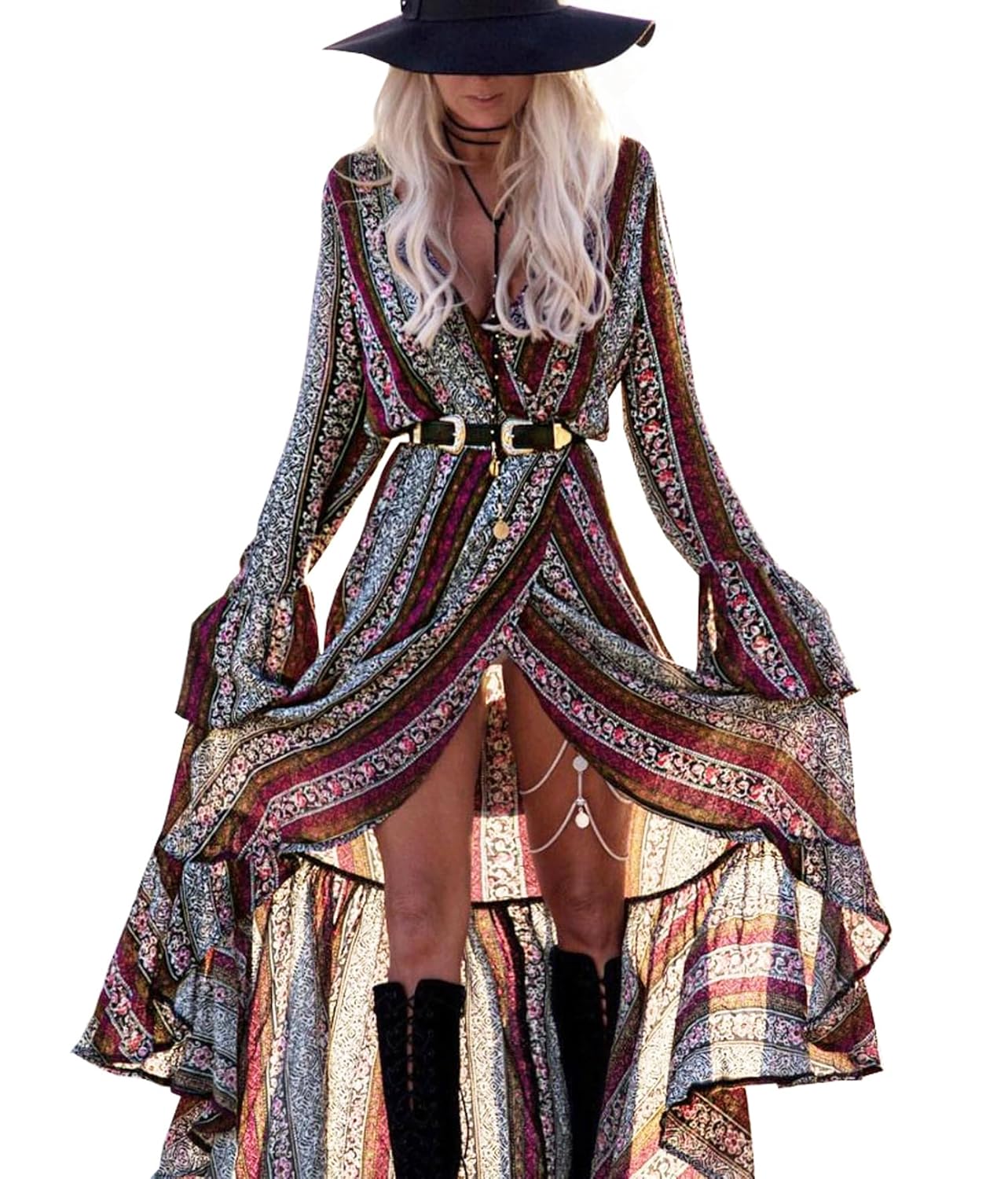 R Vivimos Womens Summer Long Sleeve Cardigan Sexy Maxi Dresses