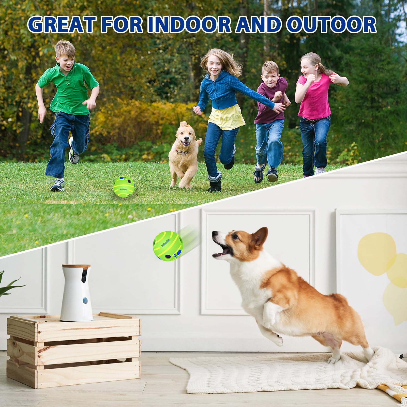 Yinou PAEYOOR Interactive Sound Ball Dog Toy Funny Pet Ball Chewing Sound Play Fetch Toy Training Supplies, Avoid Boredom and Keep Your Dog Active 3
