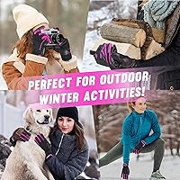 Vista 14 de HANDLANDY Guantes de trabajo aislados, guantes térmicos de invierno impermeables para hombres y mujeres Negro-Amarillo