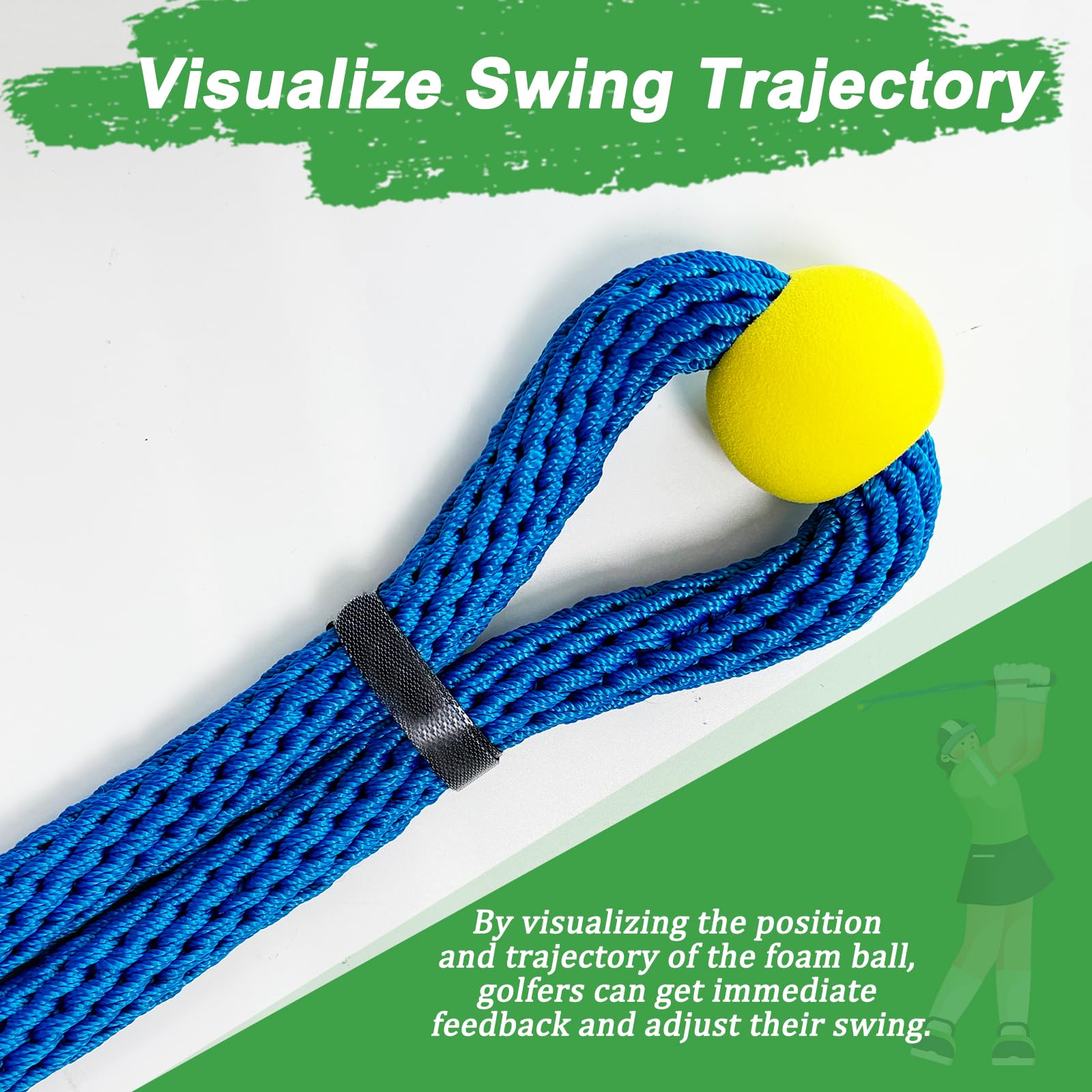 Golfseil-Schaukeltrainer, professionelle Golfschwungseil-Trainingshilfe zur Verbesserung von Geschwindigkeit, Tempo, Rhythmus, Flexibilität und Stärke, Golf-Aufwärmübungsausrüstung für Golfer