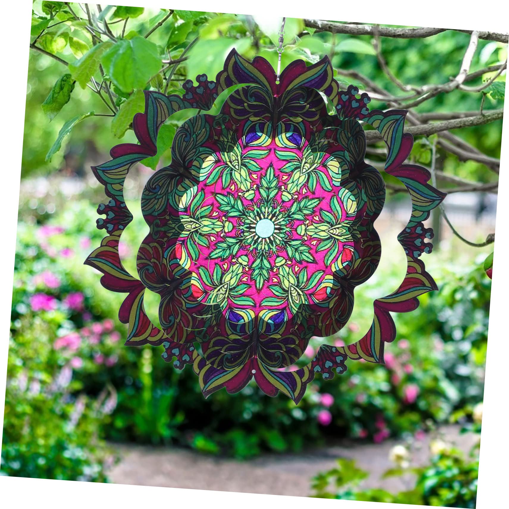 Girandola Vento in Ferro Decorazione Giardino da Appendere Effetti Luccicanti e Rotazione per Terrazzo Esterno