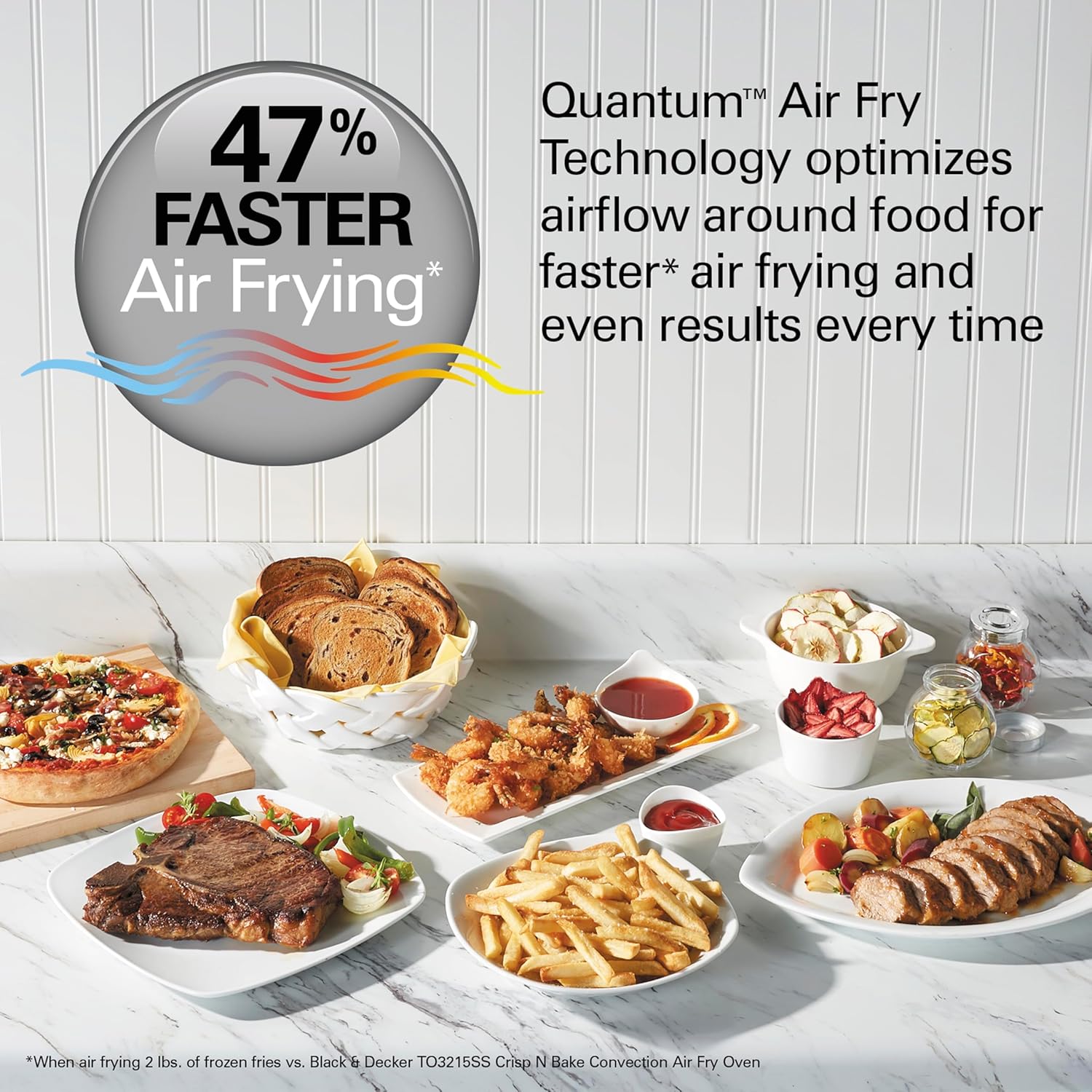 Hamilton Beach Quantum Toaster Oven Air Fryer Combo With Large Capacity, Fits 6 Slices Or 12” Pizza, 5 Functions for Convection, Bake, Broil, Stainless Steel (31350)