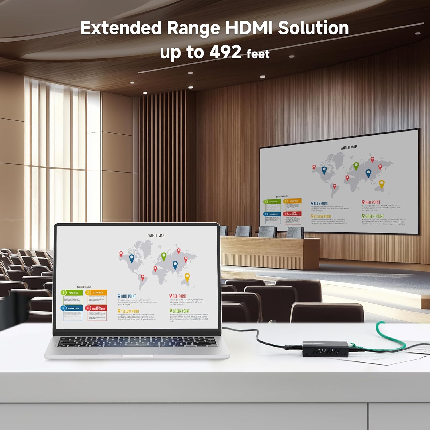 Cable Matters Wall Mount 1-to-Many HDMI Extender (HDMI Over Ethernet Extender) - Support 1080p Up to 492 Feet and Local Monitor Loop-Out (Model: 103202)
