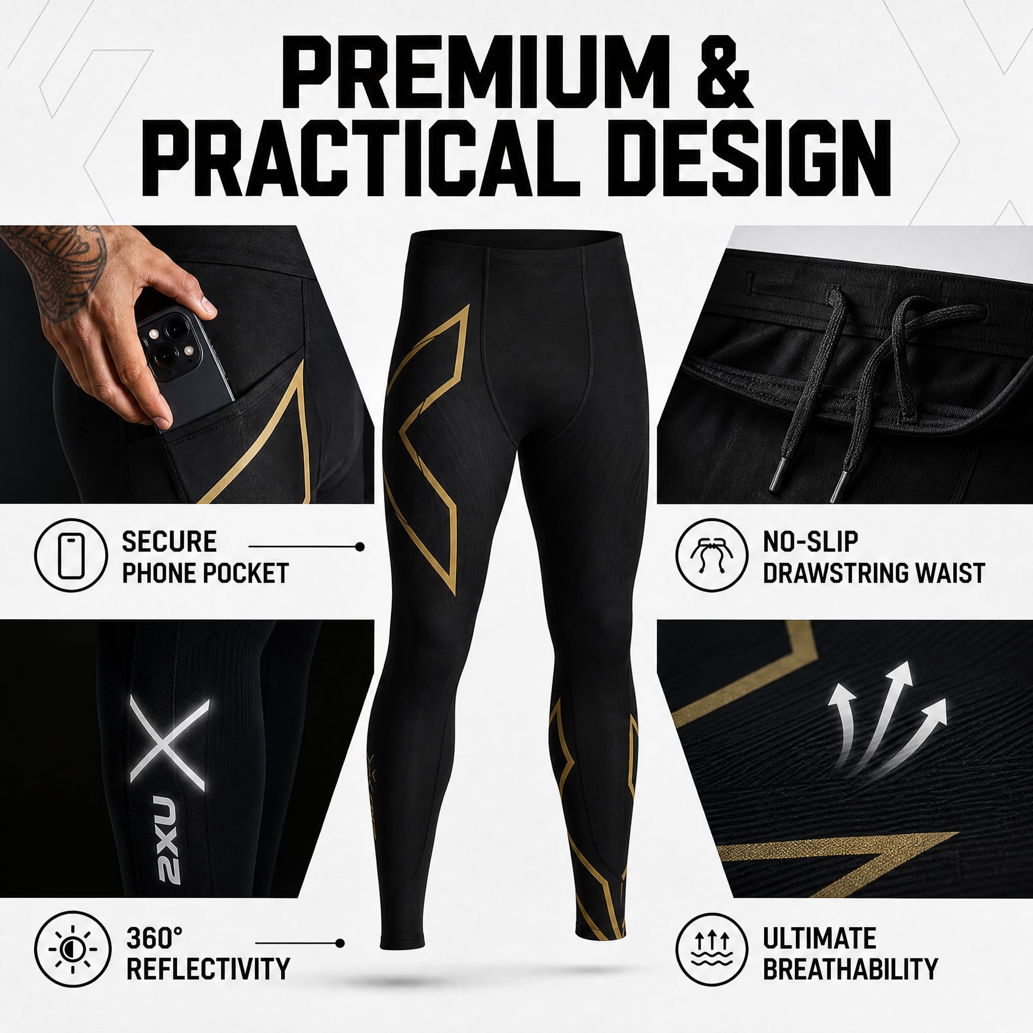 2XU UK Light Speed Compression Tights - Pantalones de compresión Hombre
