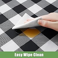 Vista 34 de Smiry Paquete de 10 Manteles Desechables de Cuadros Vichy Azules - 54" x 108" Mantel de Plástico de Servicio Pesado, Cubiertas de Mesa Impermeables