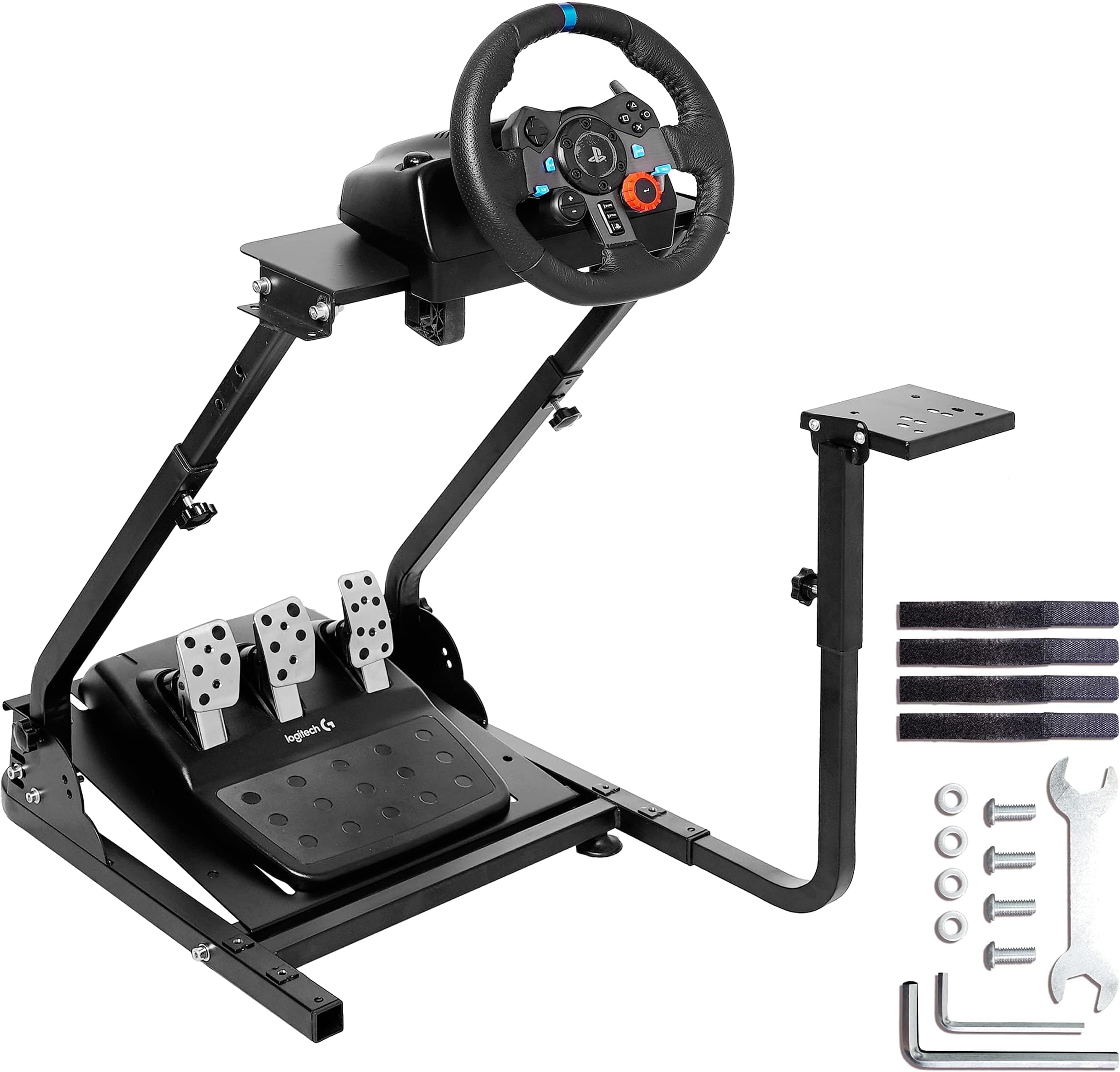 Minneer G29 Foldable Racing Wheel Stand fit for Logtiech Thrustmaster G923 I G920 T248XBox T300RS TSPC TSXW Racer Cock TX Racing Wheel F458 Sim Steering Stand, NOT Included Wheel Pedal and Seat