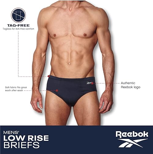 Miniatura 9 de Reebok Calzoncillos para hombre  Paquete de 10 calzoncillos clásicos suaves y elásticos de tiro bajo con bolsa de contorno  Ropa interior para