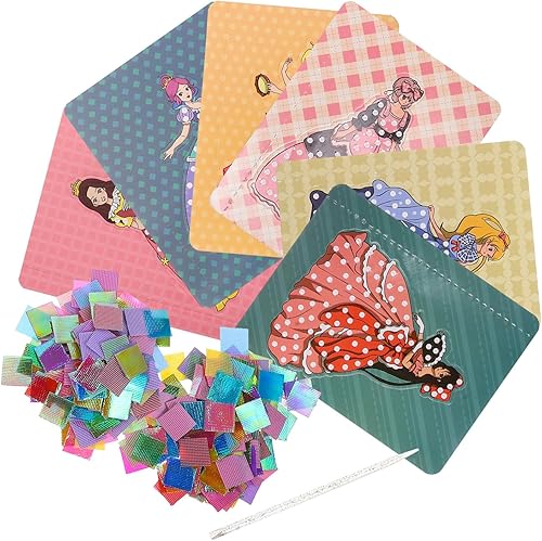 EXCEART Manualidades de arte para niños, 2 juegos de tela de pintura de pinchazos, juguetes de arte de bricolaje, material de tela, manualidades,