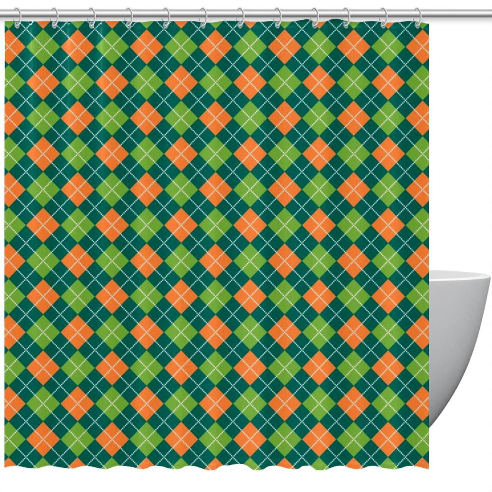 Rideau de douche tartan vert Just Contempo pour une ambiance de cottage anglais
