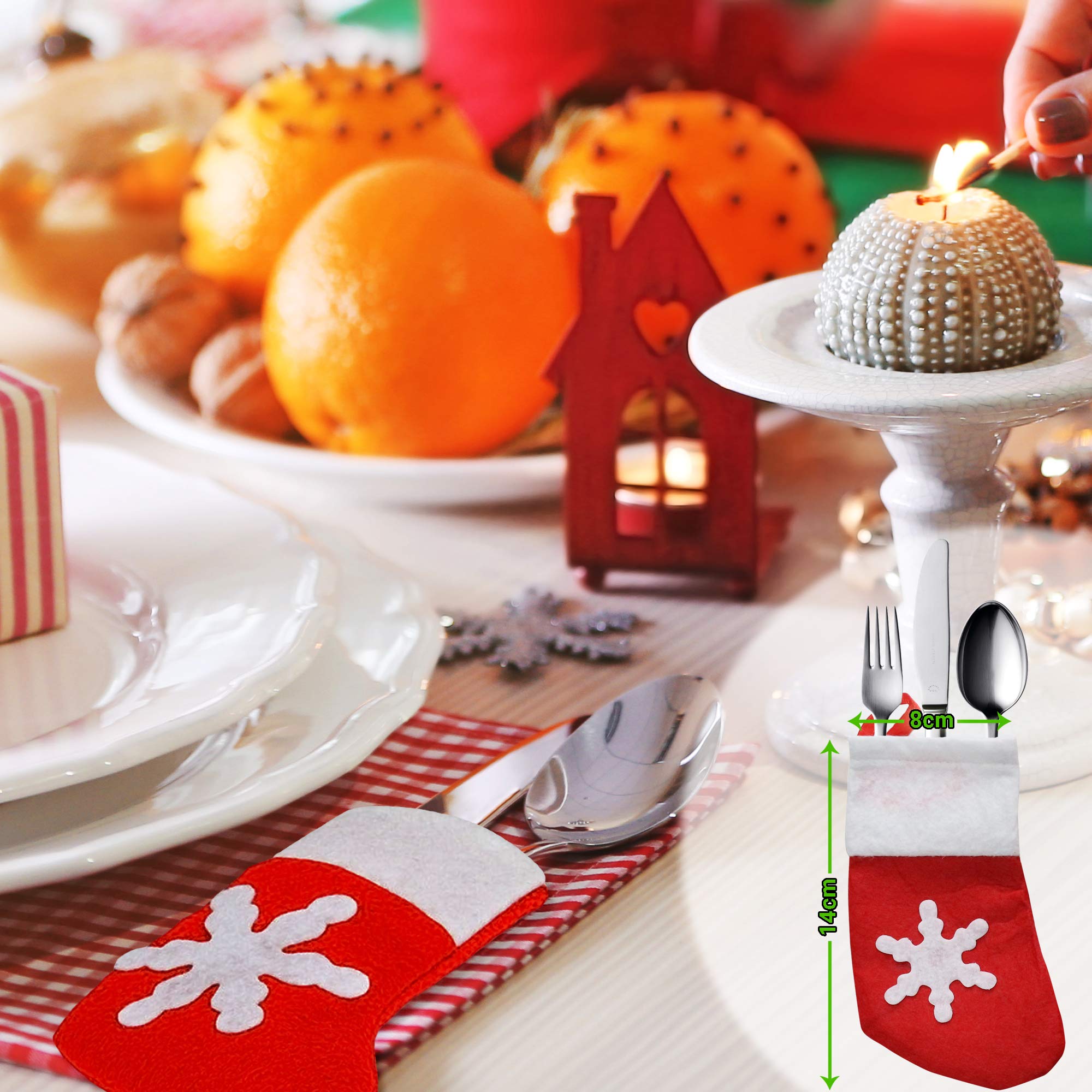 24 Stücke Tischdeko Weihnachten Set, 12 Mini Nikolaus