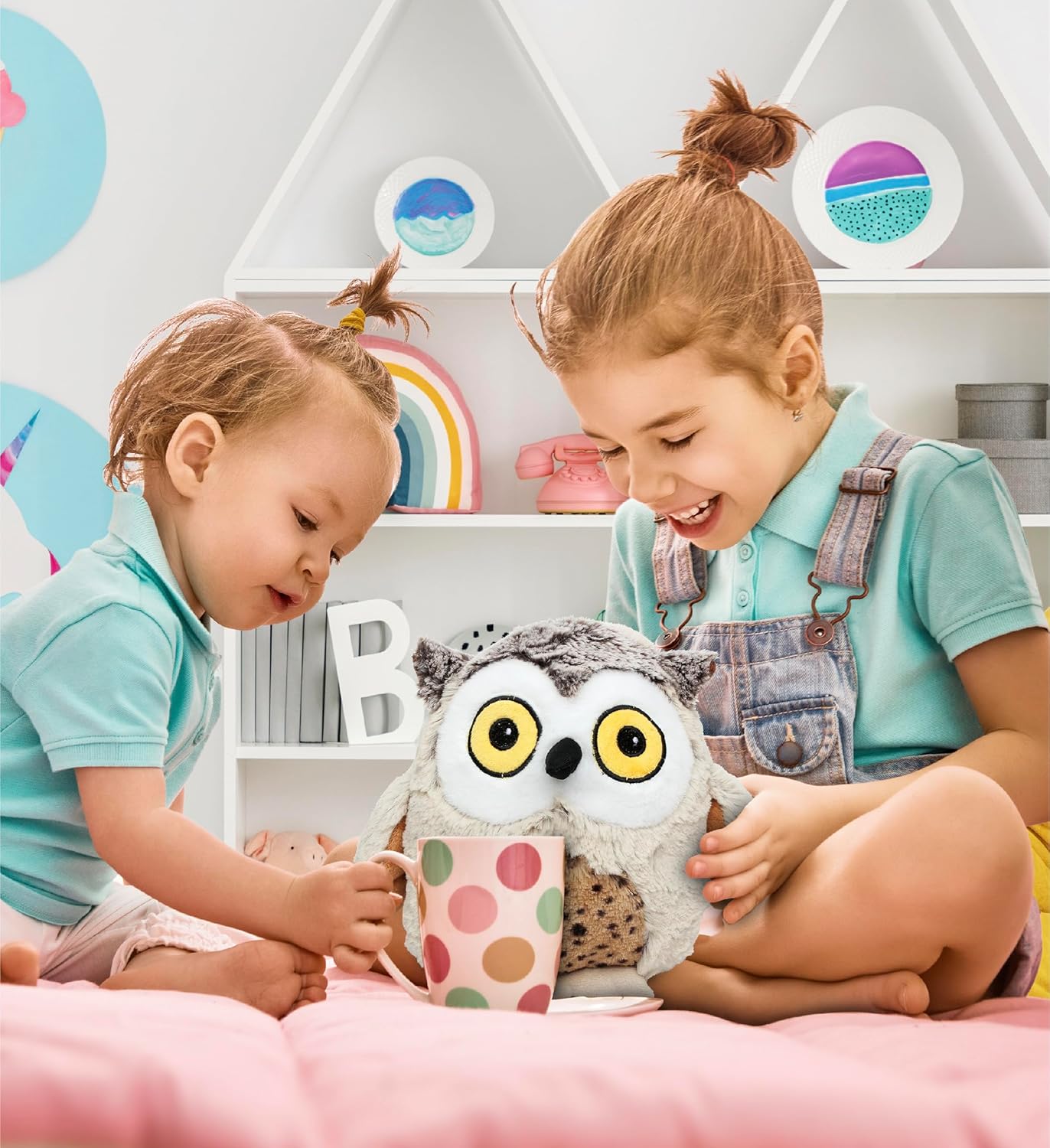 DolliBu Plush Owl Stuffed Animal - Soft Plush Huggable Brown Owl, Adorable Playtime Owl Plush Toy, Cute Forest Wildlife Bird Cuddle Gift for Kids & Adults - 8 Inch