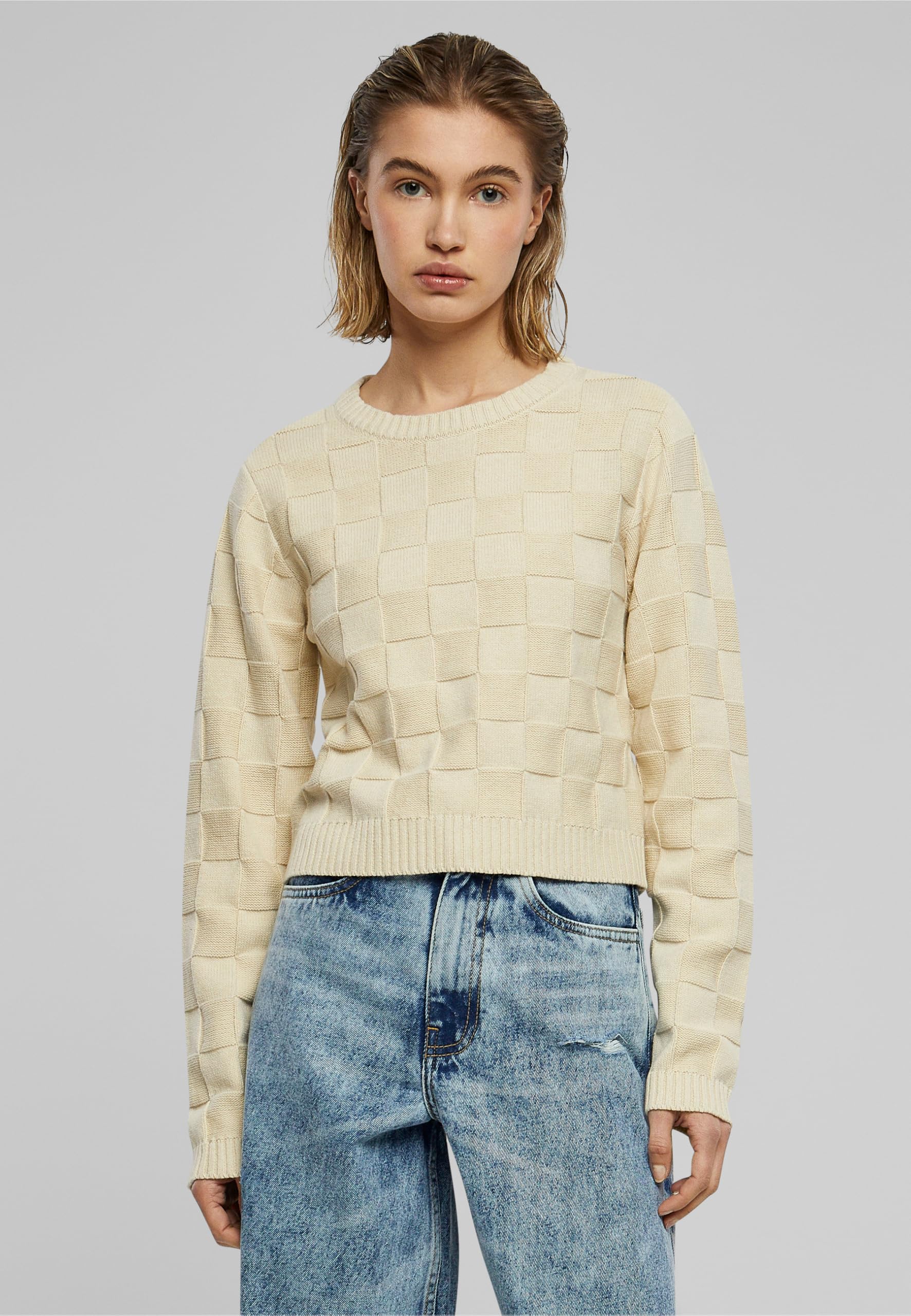 Urban Classics Damen Ladies Check Knit Sweater