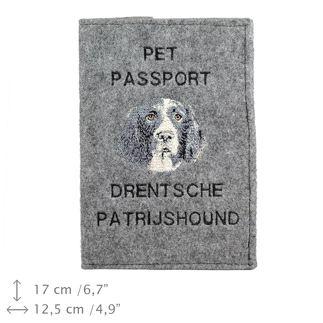 Foto 7 de 7 de Art-Dog Funda para Pasaporte para Perros - Funda de Fieltro Hecha a Mano con Patrón Bordado