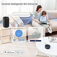 Vista 5 de LEVOIT Purificador de aire para casa dormitorio, control inteligente WiFi Alexa, AHAM VERIFICADO, filtro 3 en 1 con HEPA Modo de Sueño para Negro