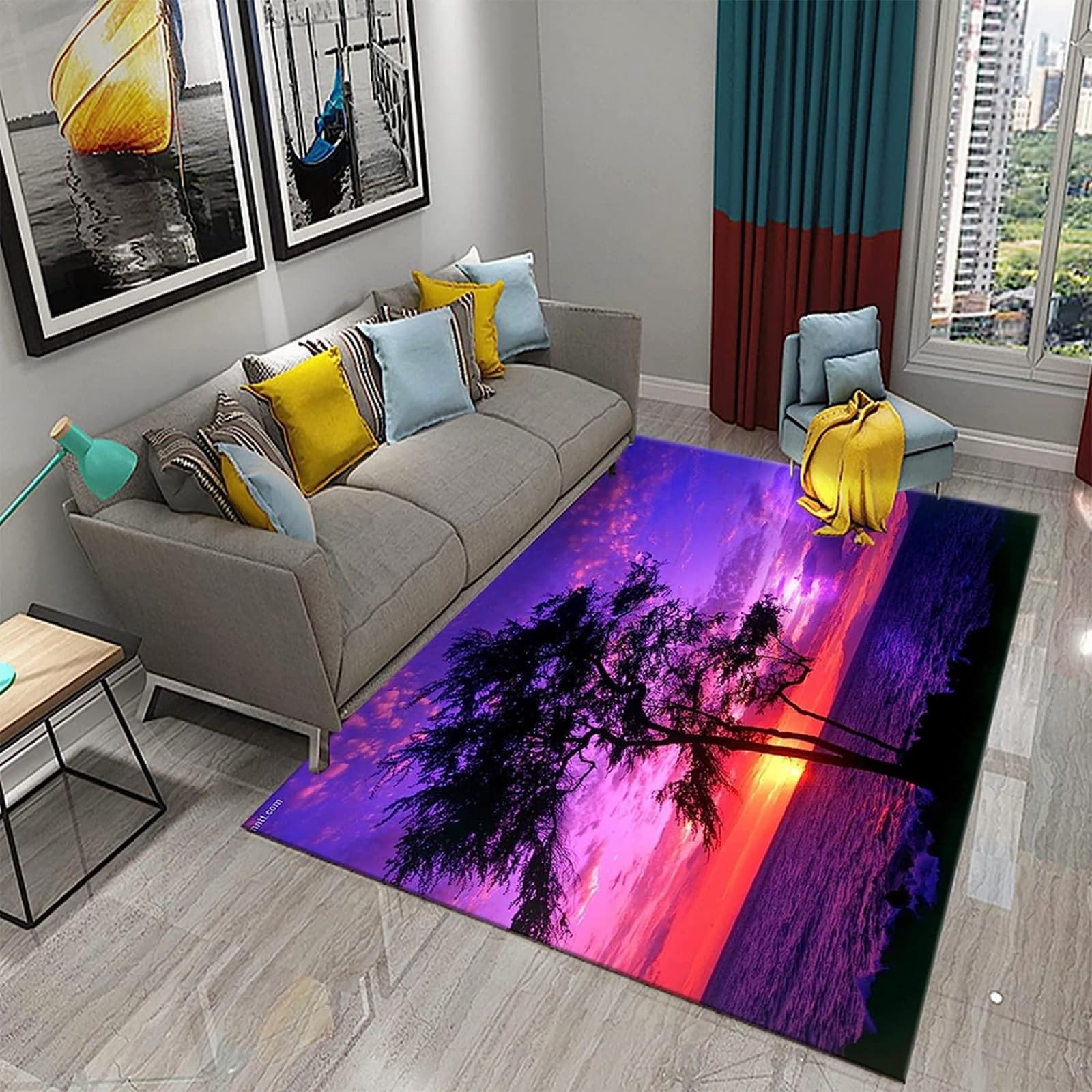 Tapis d'aire de jeux pour enfants avec envers anti-glisse sécurisé