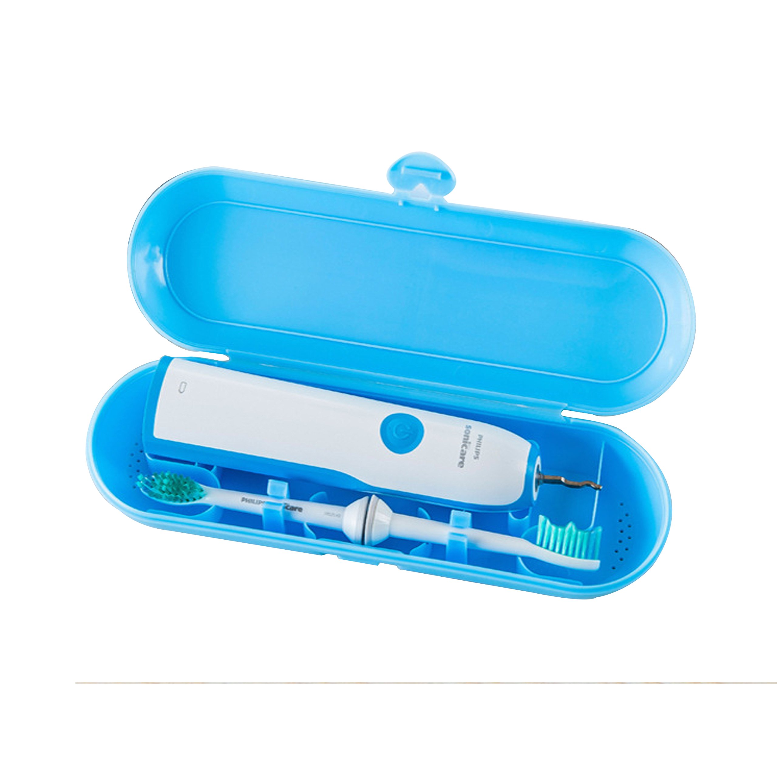 Airven Portable Electric Toothbrush Box Travel Safe Case for Oral-B Phillips and More- Blue