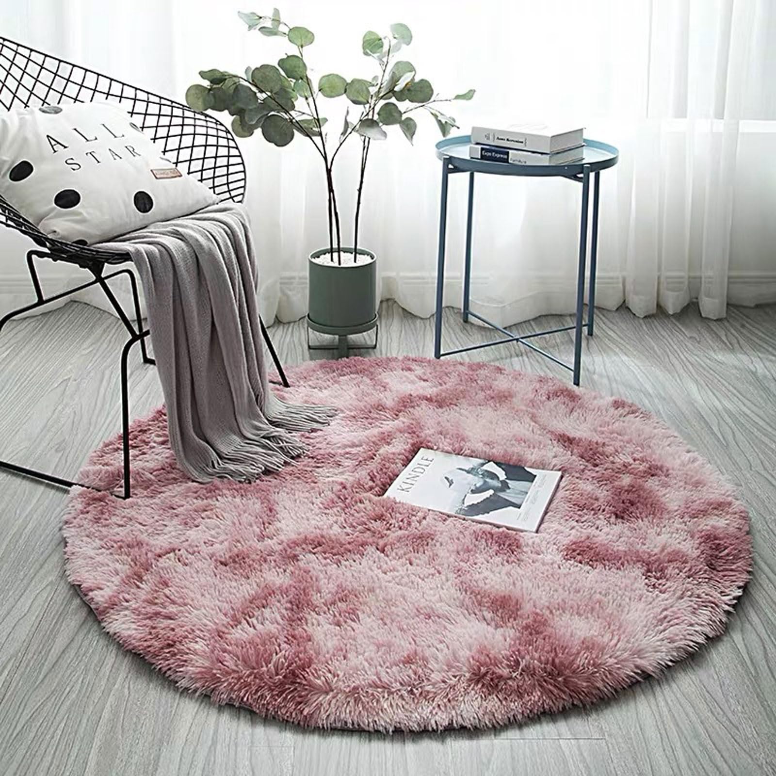OPFdfhDFH Carpets, Room Decorative Area Rugs Non Shedding Dense Super Soft Fluffy Rug,for Bedroom Living Dining(Pink,120 * 120)
