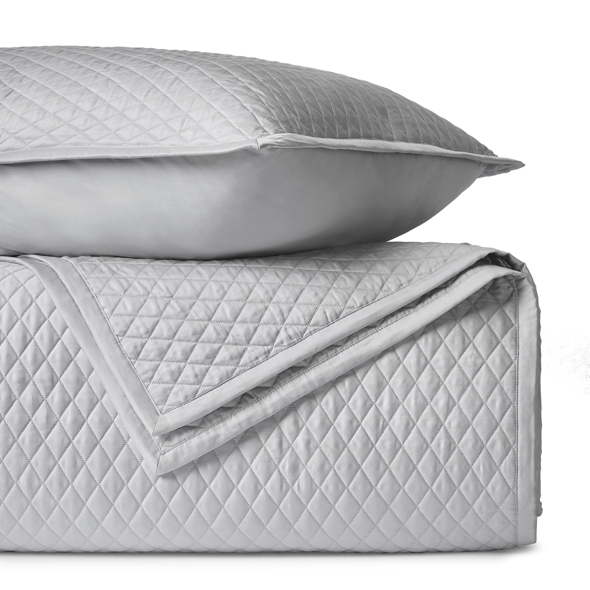 BIOWEAVES 100% Organic Cotton Quilt Twin Size - Diamond Stitched Quilted Bedspreads - All Season Oversized Coverlet Set - GOTS Certified Bedding Set | 1 Quilt & 1 Pillow Sham