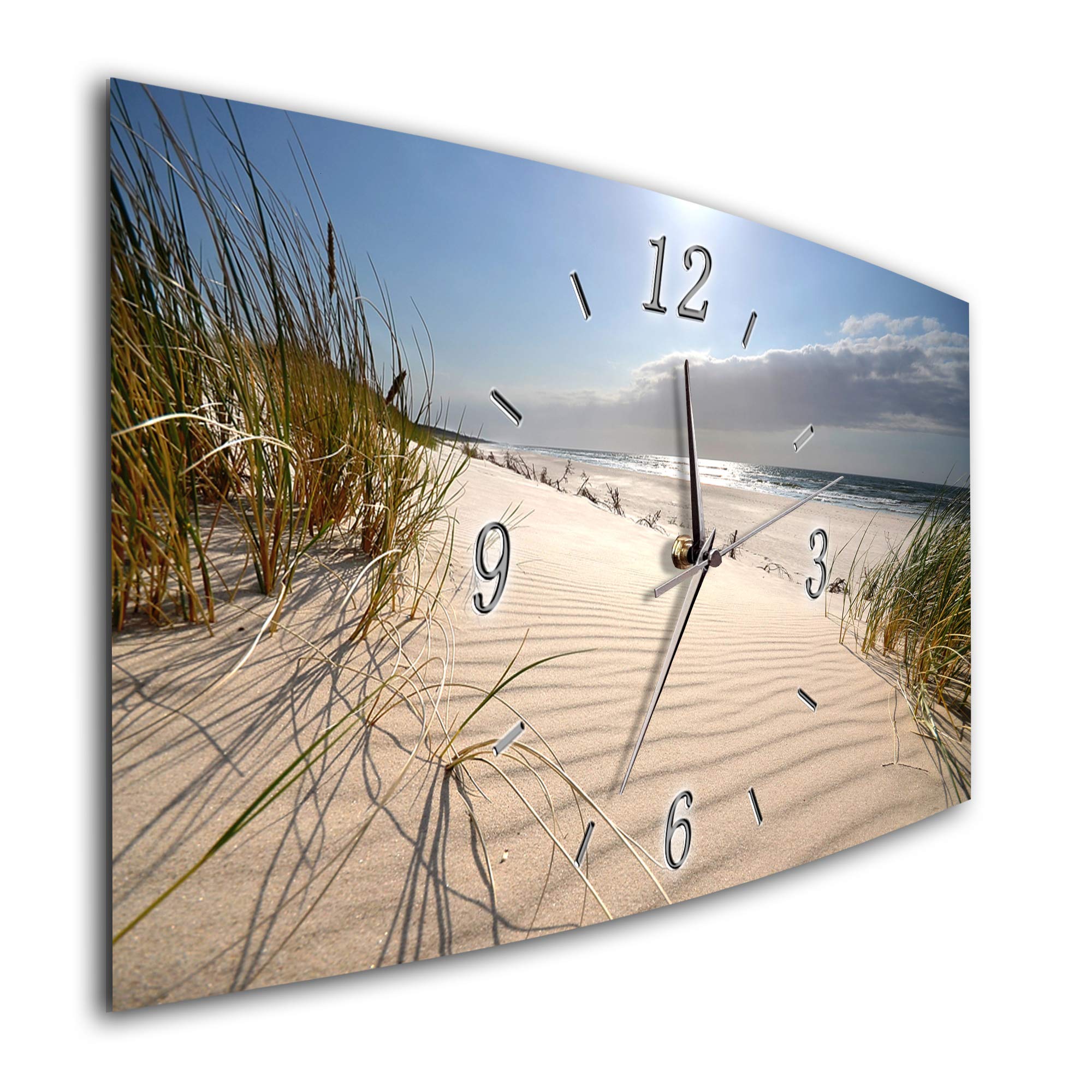 BM Funk Quarz Wanduhr Funkwanduhr Funkwanduhren Funkuhr Funkuhren kein Ticken lautlos geräuschlos leise modern ohne Tickgeräusche groß XXL Wohnzimmer Küche Digital Art Abstrakt 8157-1a