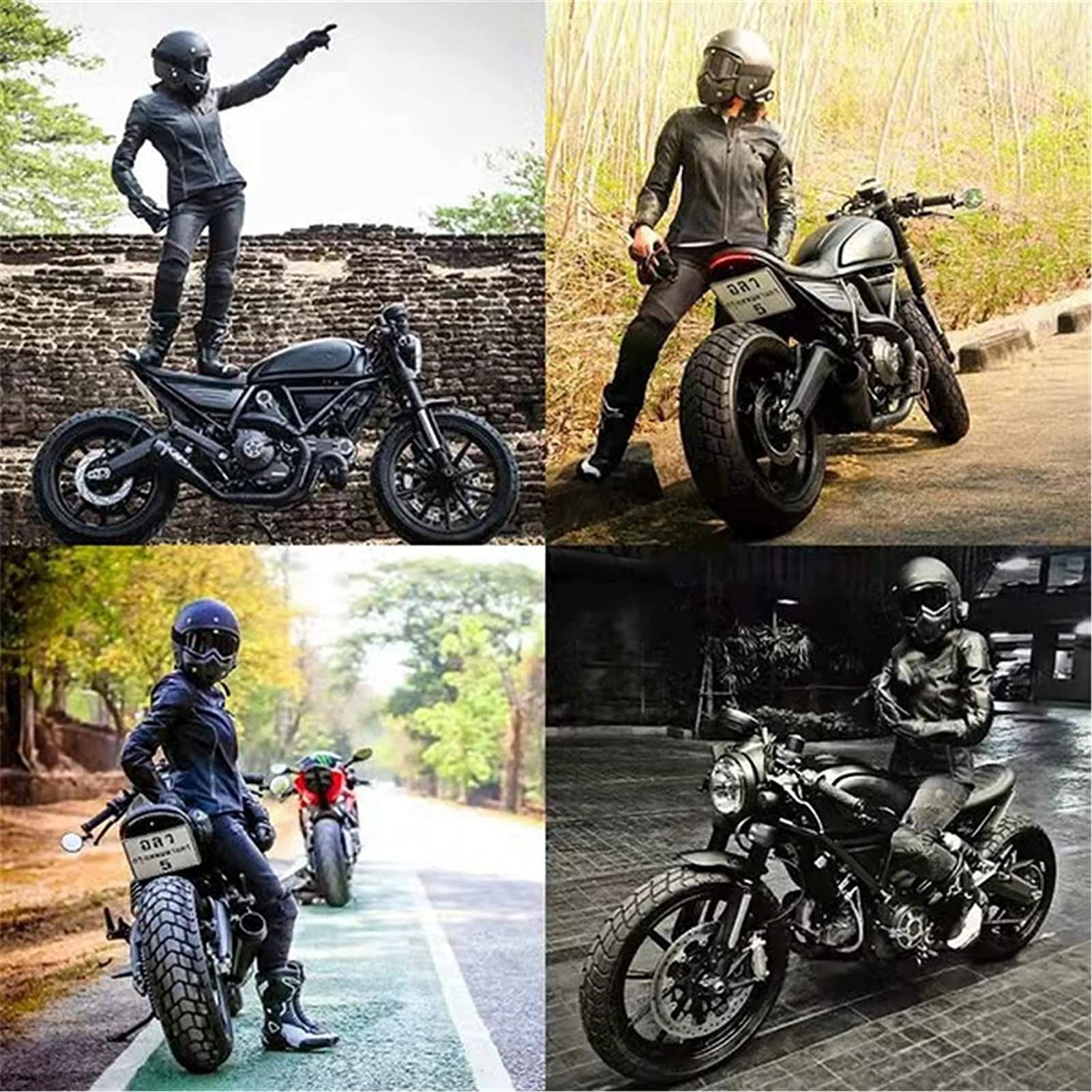 HULG Pantalones De Motociclismo Hombre Pantalones De Carreras De Motocross Con Pantalones Anti Caída,Jeans De Moto, 4 X Equipo De Protección (Black,L)
