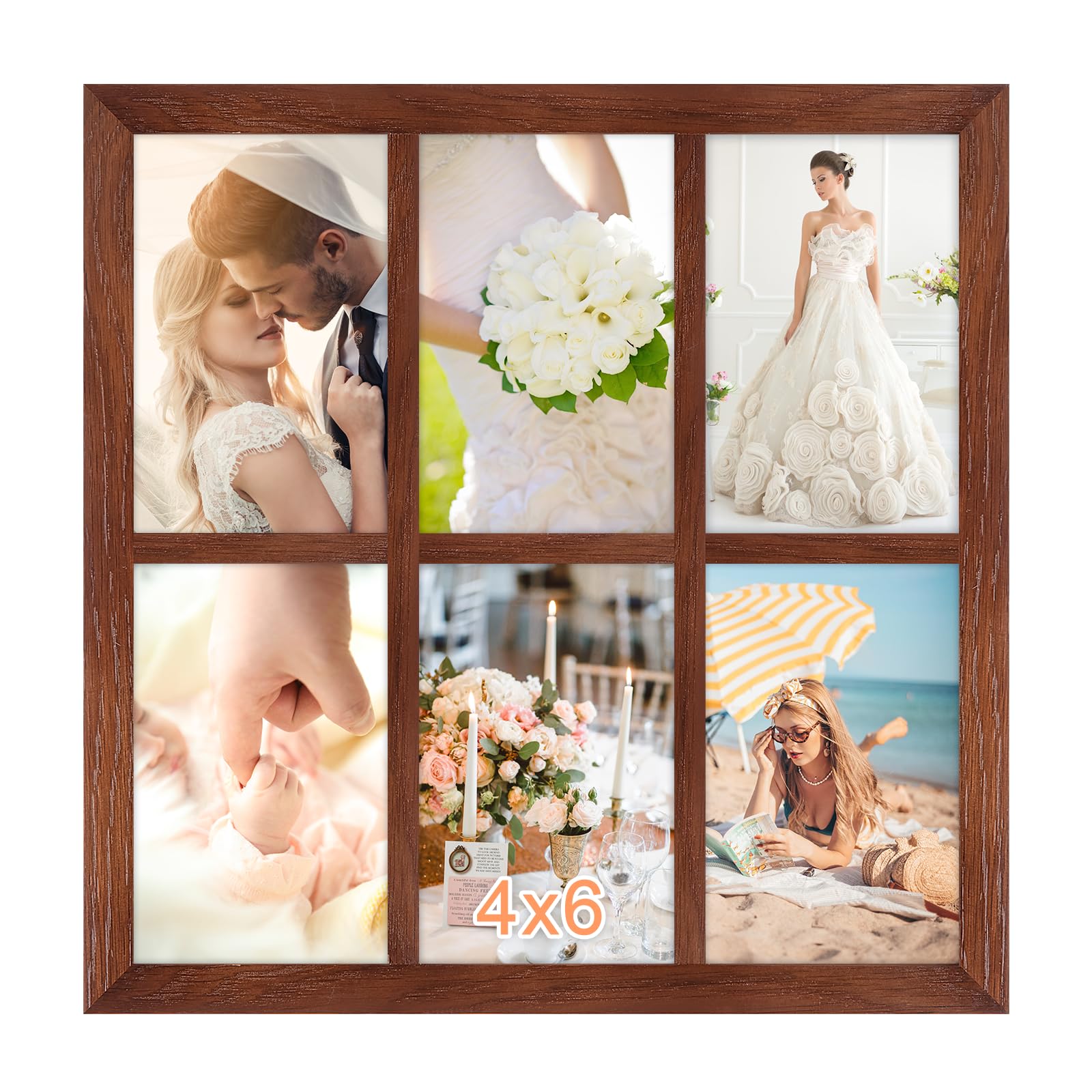 4x6 Oak Wood Picture Frames Collage MOUDAMION